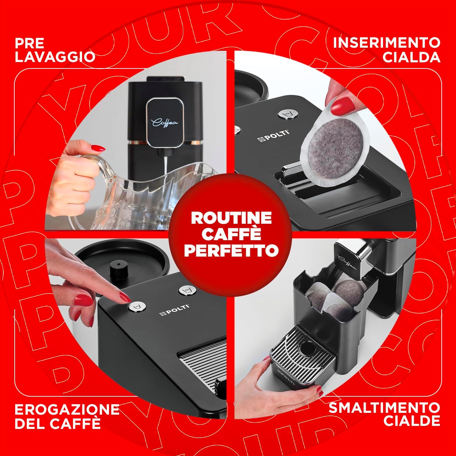 Detalle 2 de Polti Coffea S15B macchina per caffè espresso 0,85 L