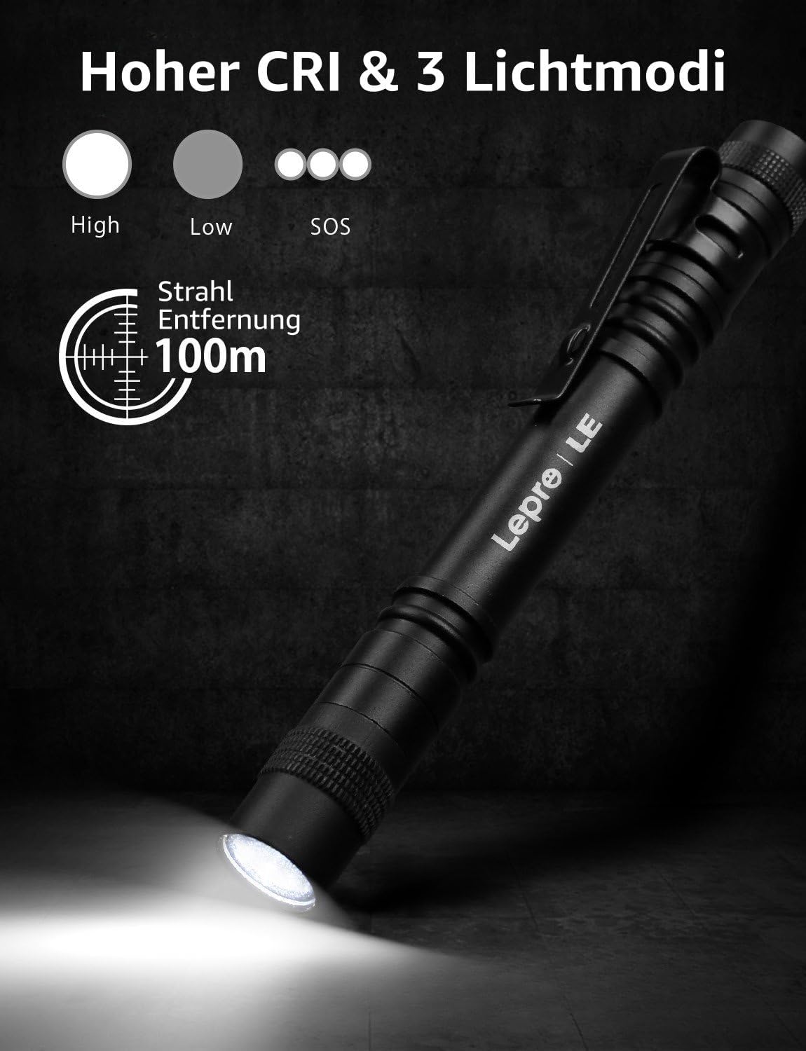Thumbnail 1 de Lepro Taschenlampe – Mini LED Stiftlampe IPX4, 3 Modi, 2er Set