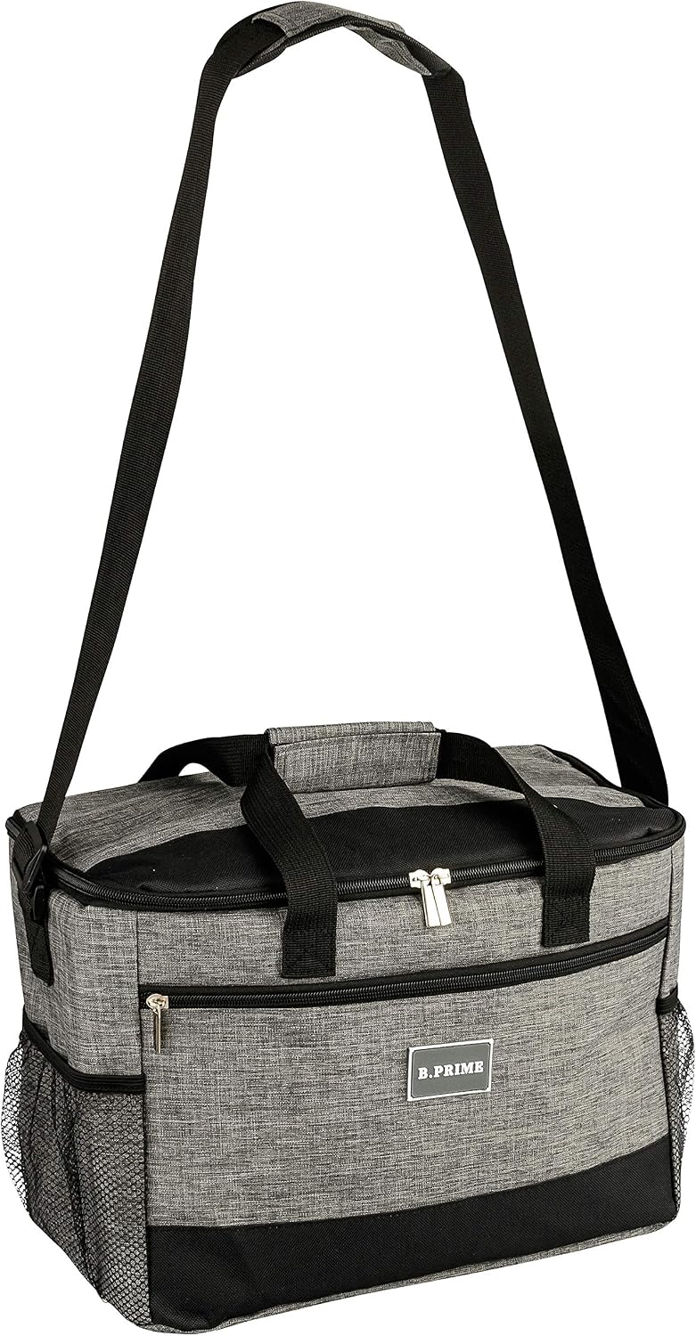Detalle de B.PRIME Borsa Termica 20L Classic 36 x 26 x 22 cm (Griggio) con isolamento PEVA da 6 mm