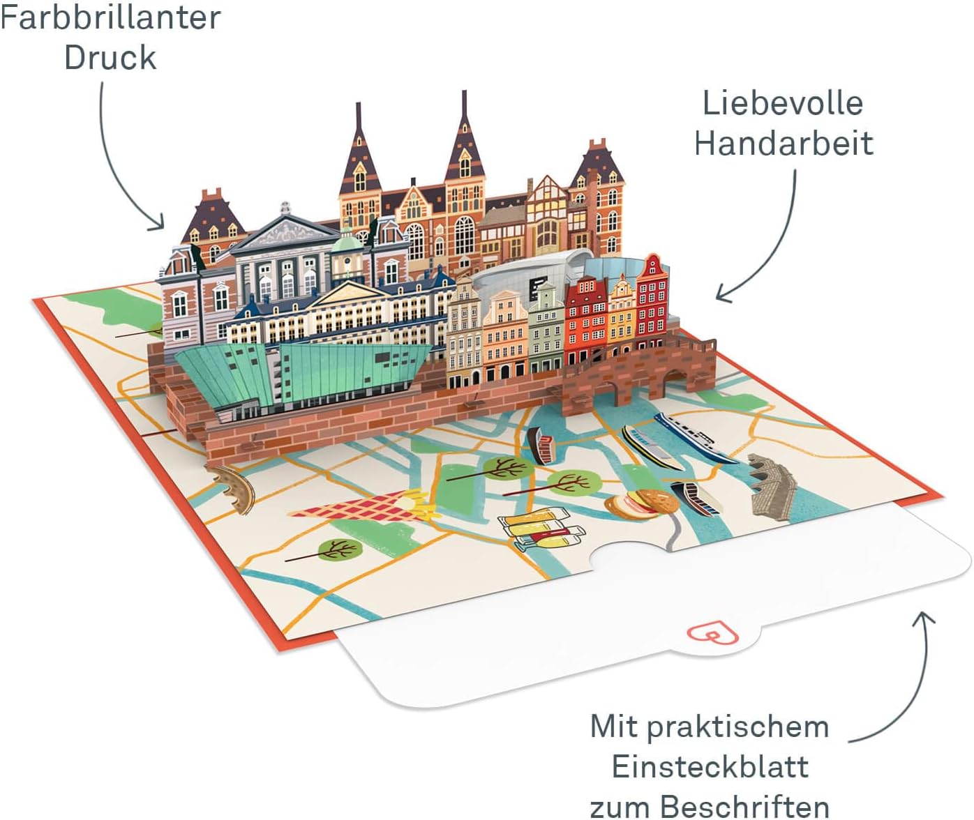 Thumbnail 1 de papercrush Carte pop-up Amsterdam 3D – carte d’anniversaire avec effet surprise et espace pour mots