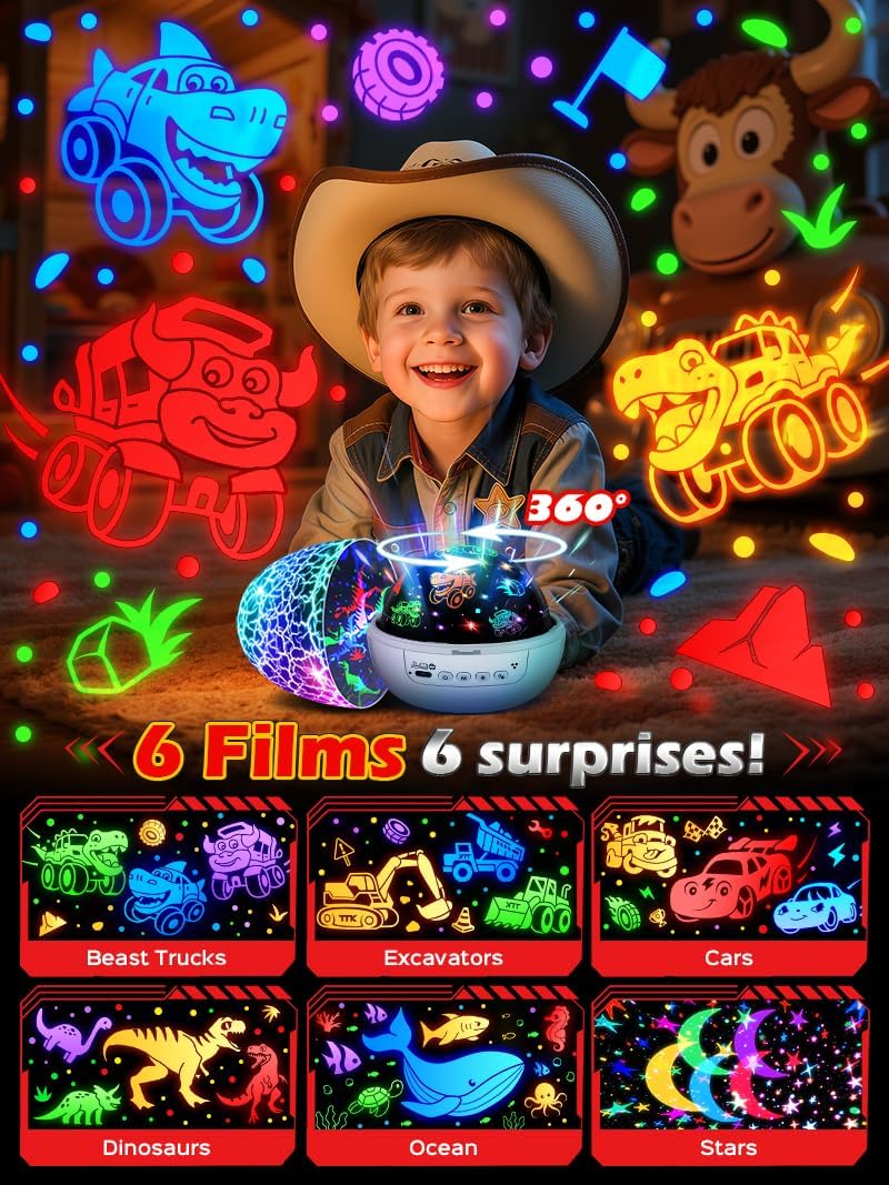 Detalle de Beast Truck Dinosaur Egg Night Light 31 Colors
