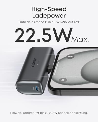 Detalle de Anker Nano 5000mAh Powerbank – 22,5 W Max mit faltbarem USB-C Stecker