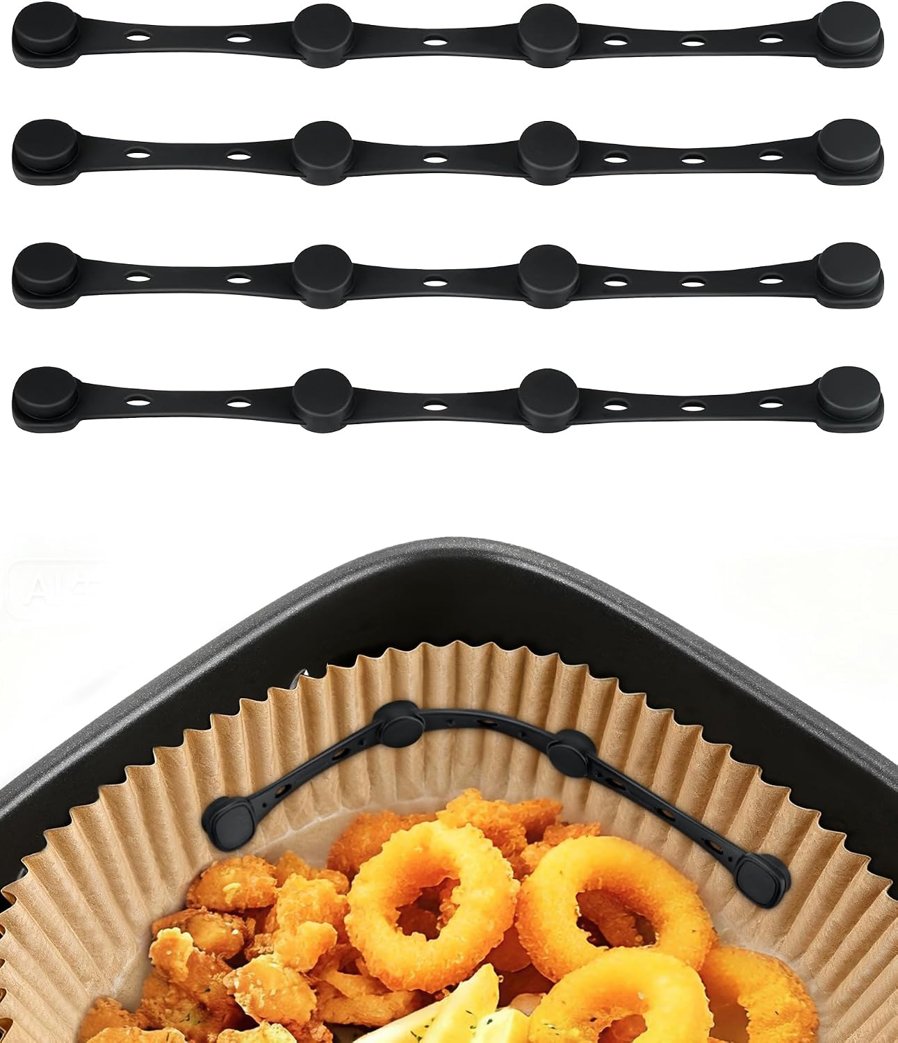 Detalle de Imanes de silicona para papel de horno Airfryer 4 unidades
