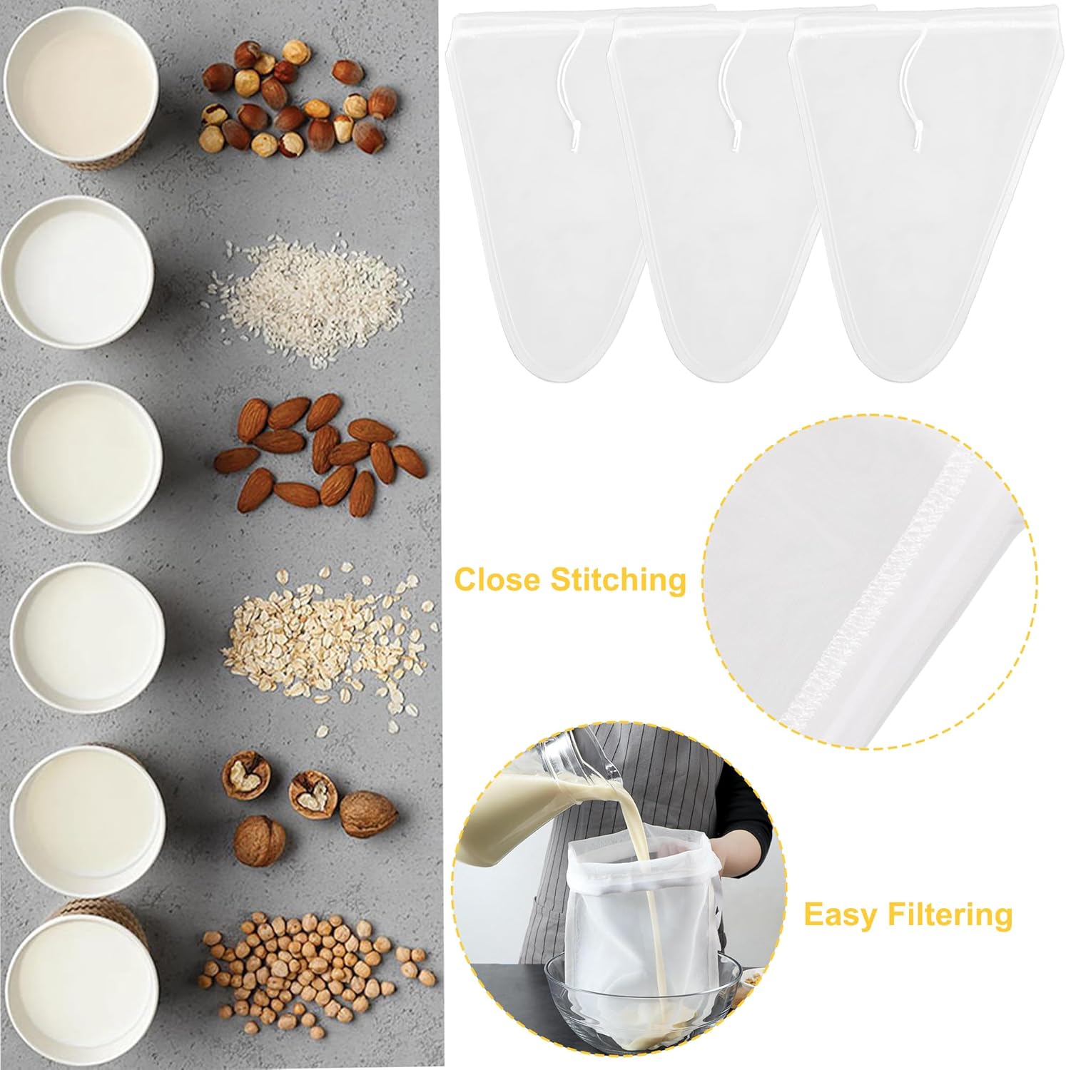 Thumbnail 2 de Nussmilchbeutel 3er Set 30 x 30 cm