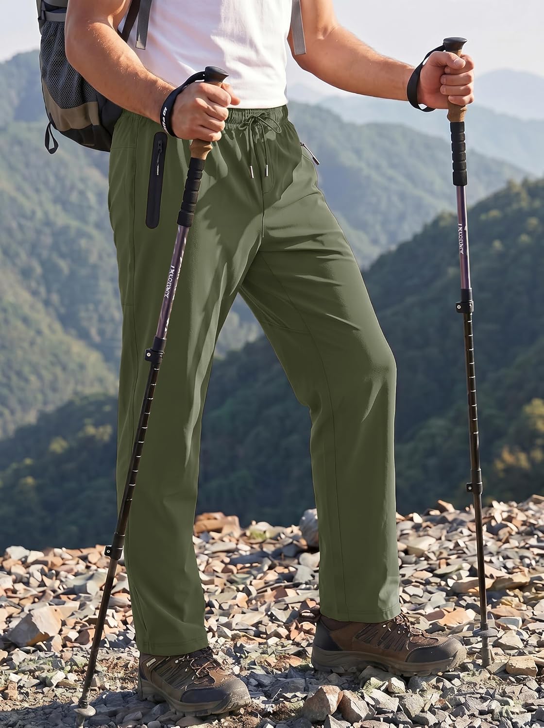Detalle de EKLENTSON Men's Trousers: Lightweight Outdoor Hiking & Running Trousers