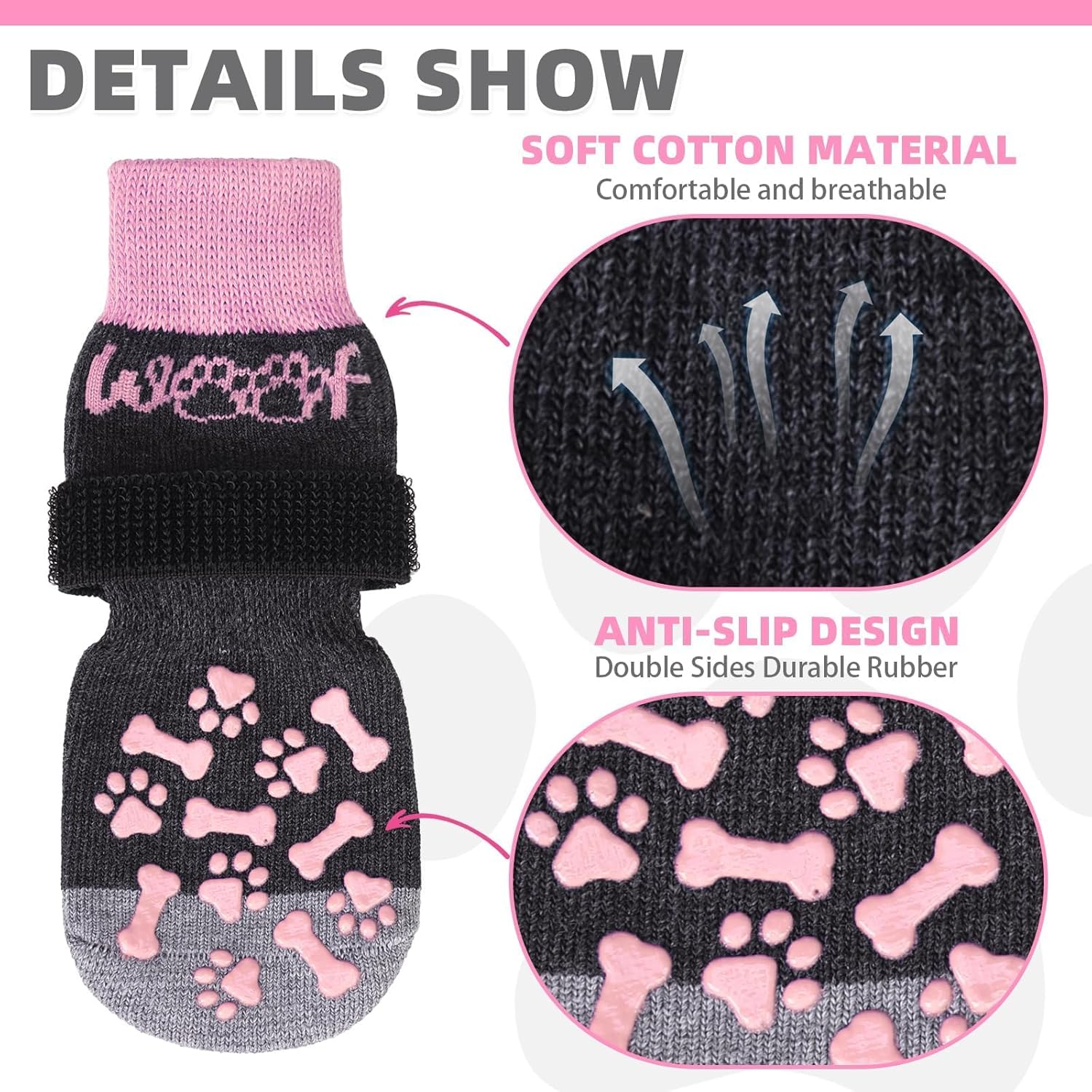 Thumbnail 3 de KOOLTAIL dog socks for hot/cold pavement and non-slip paw protection (Medium)
