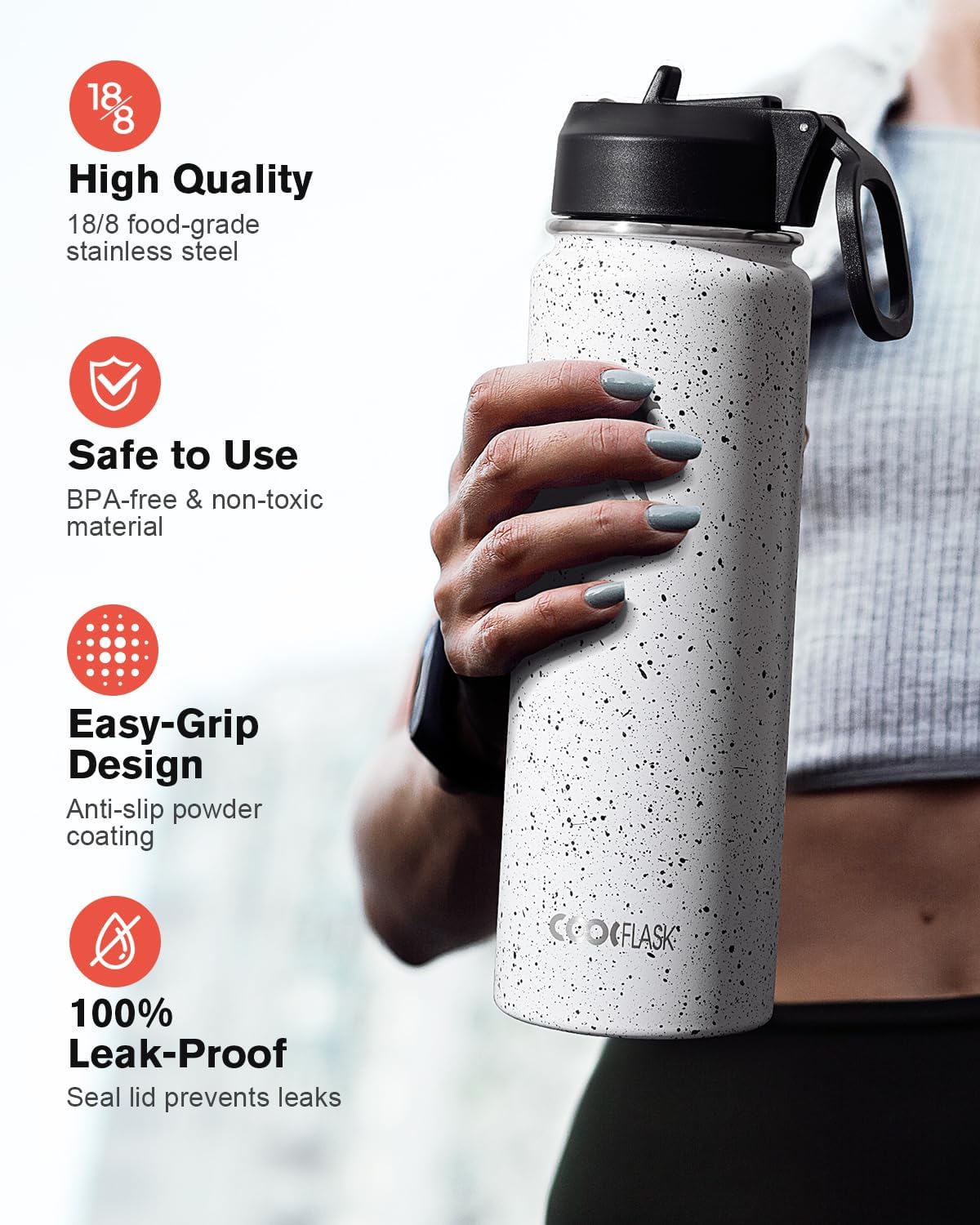 Detalle 1 de Coolflask Galaxy 64 oz Insulated Water Bottle