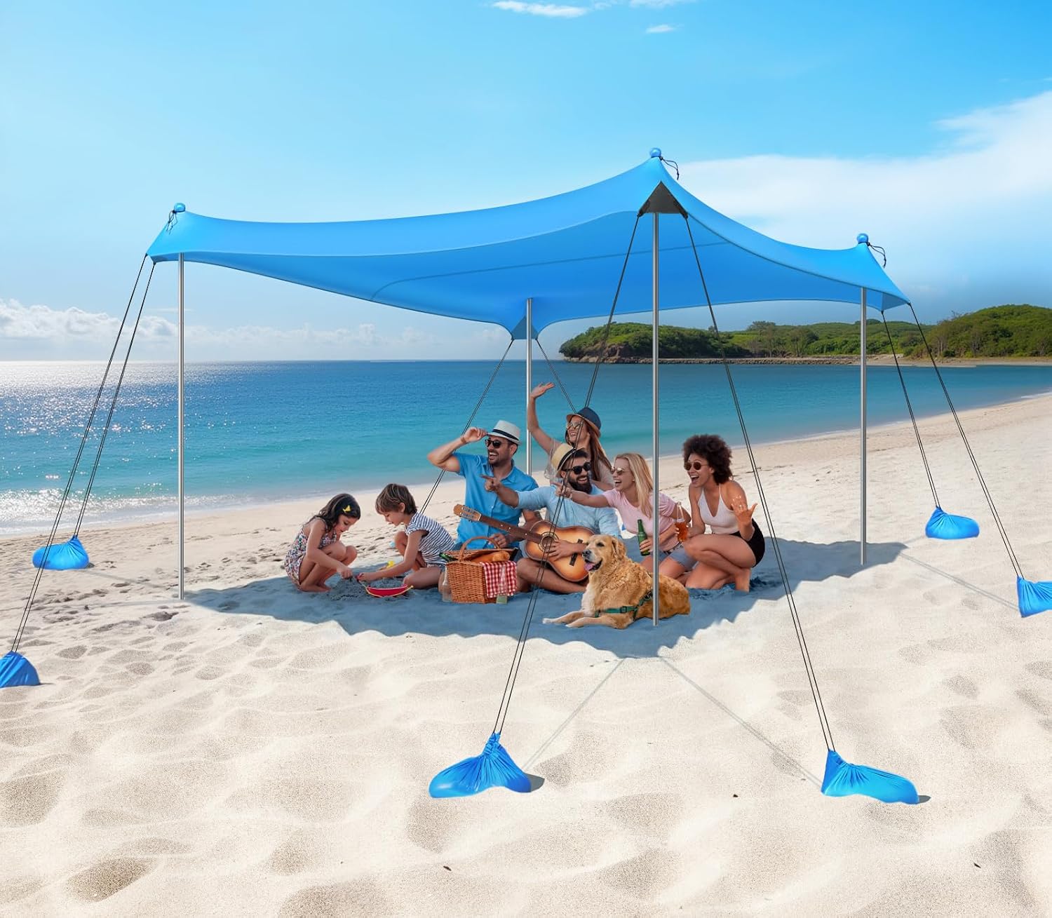 Rhino Valley 3x3m Tenda da Spiaggia Ultra Stabile: Protezione UPF50+ e Comfort per Famiglie