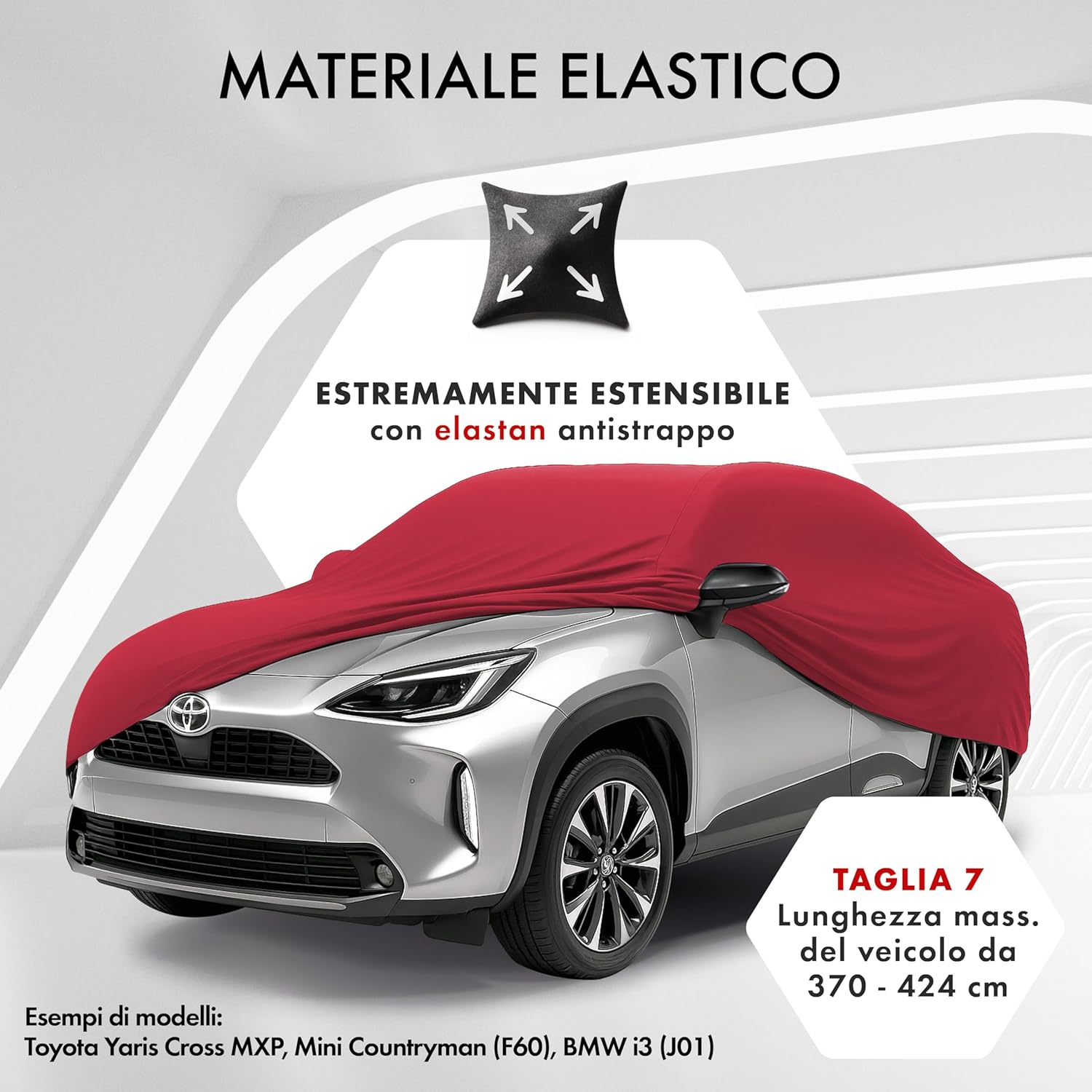 Thumbnail 1 de WALSER Premium Telo Copriauto da Interno Stretch Plus Elasticizzato e Antipolvere per SUV/Van – Misura 7, Rosso