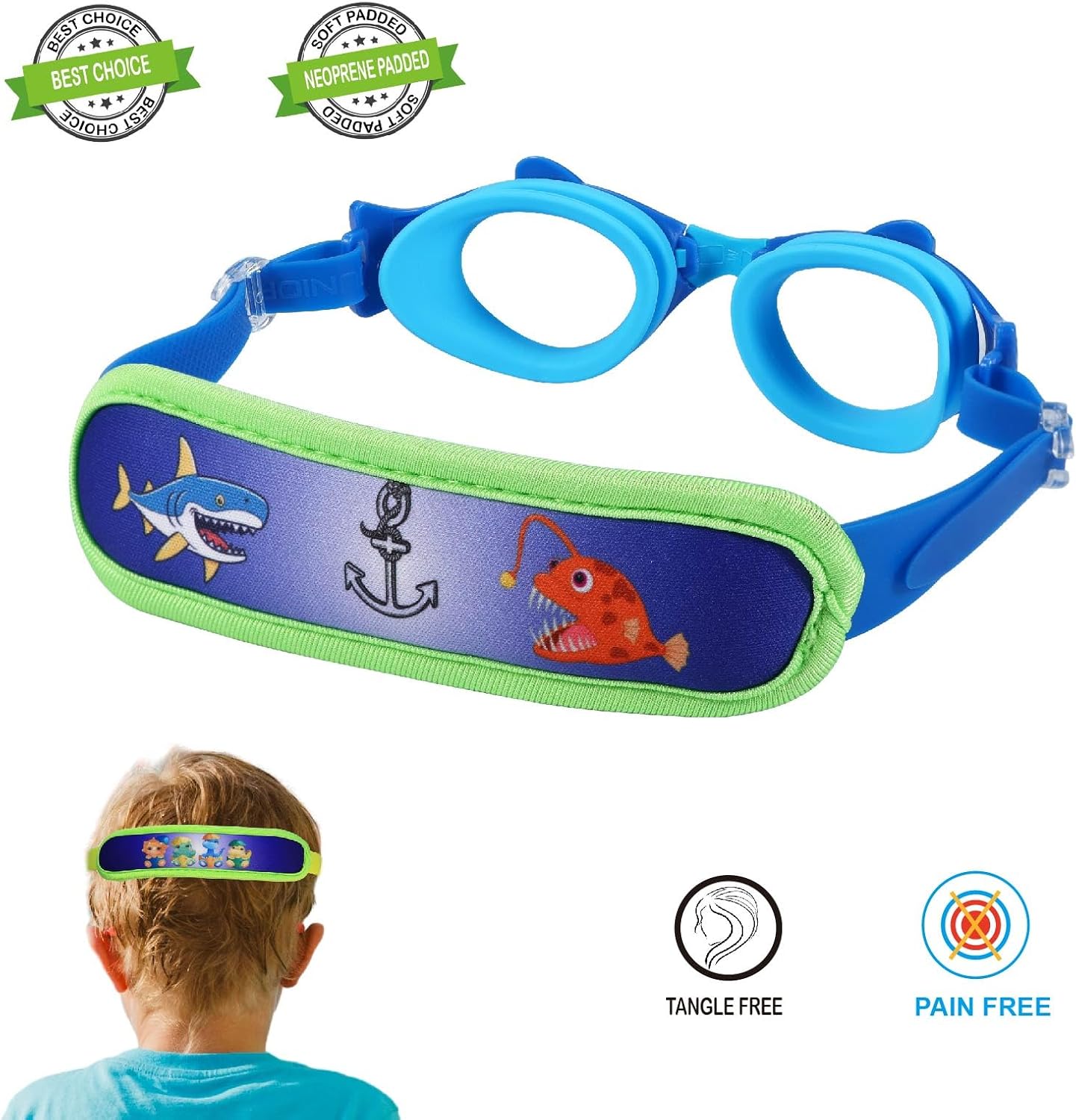 Detalle de RUIGAO Kids Swim Goggles Age 2-6: Toddler Friendly Goggles with Case