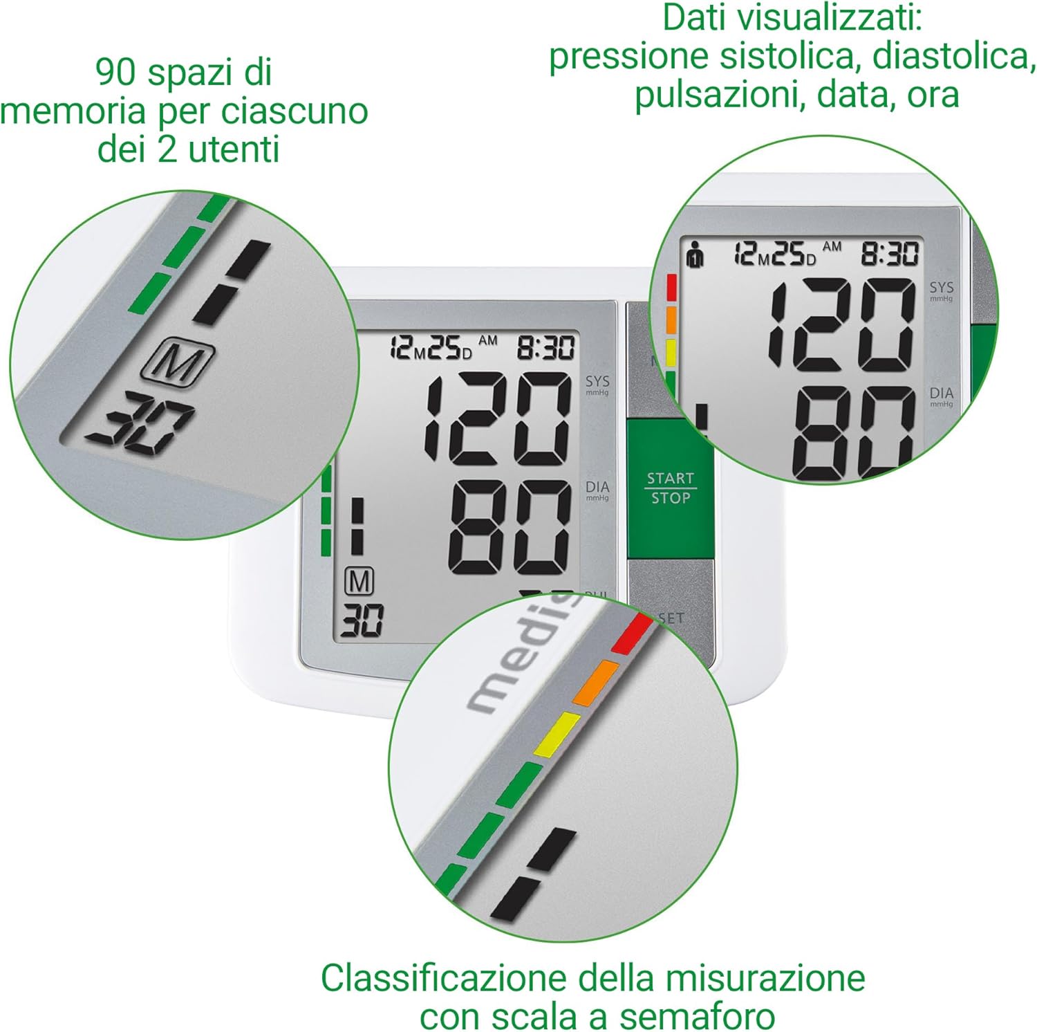Detalle 2 de medisana BU 510 sfigmomanometro braccio 90 memorie