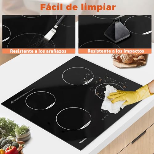 Thumbnail 6 de TOPWISH placas de inducción de 60 cm con 4 fuegos y 7200W