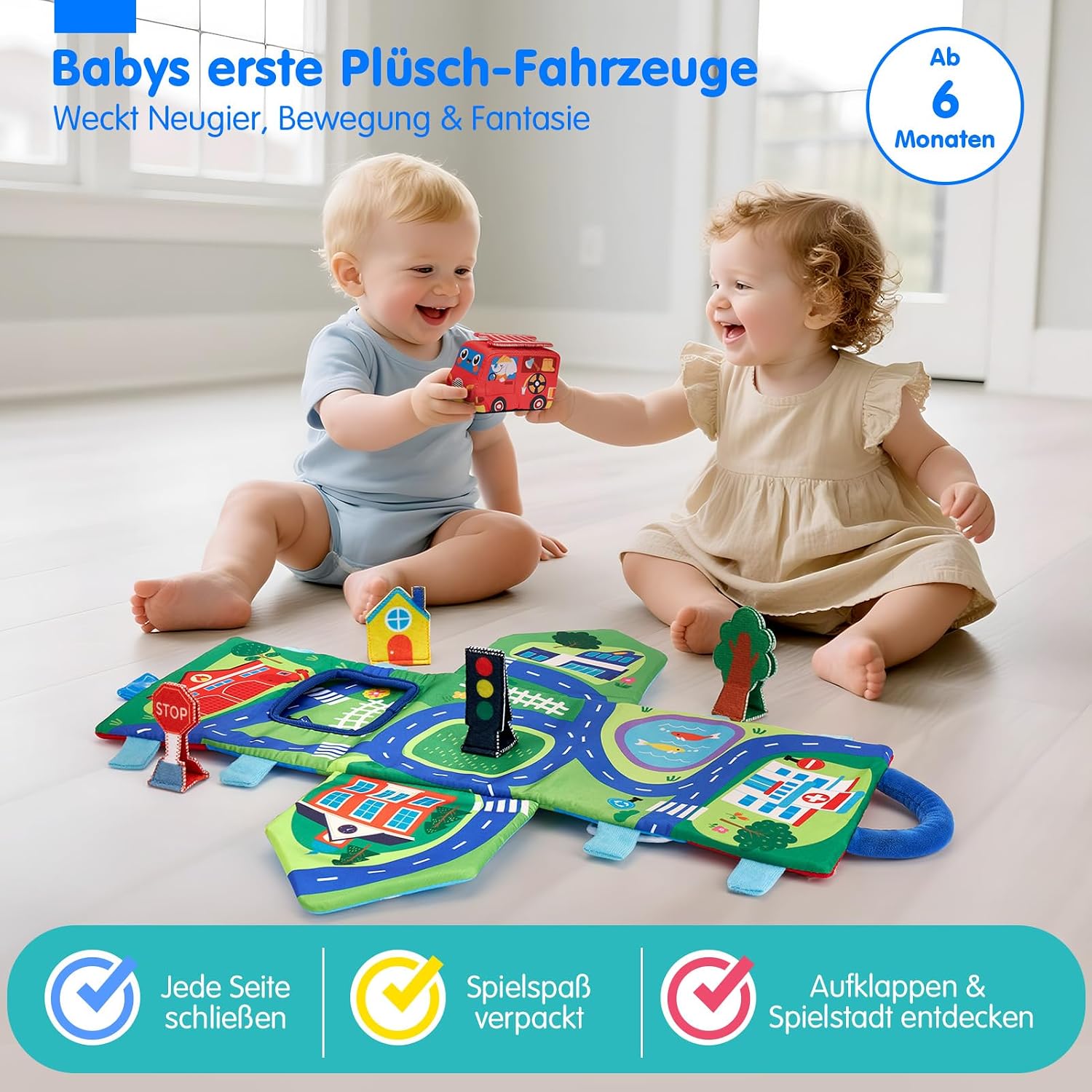 Detalle de hahaland Baby Spielzeug 4er Auto-Set 9-teilig