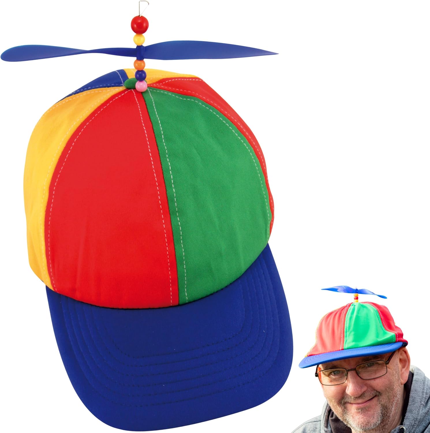 Detalle de Boxer Games Propellerhut für Herren – lustige Propellermütze für Malle, Fasching & Partys