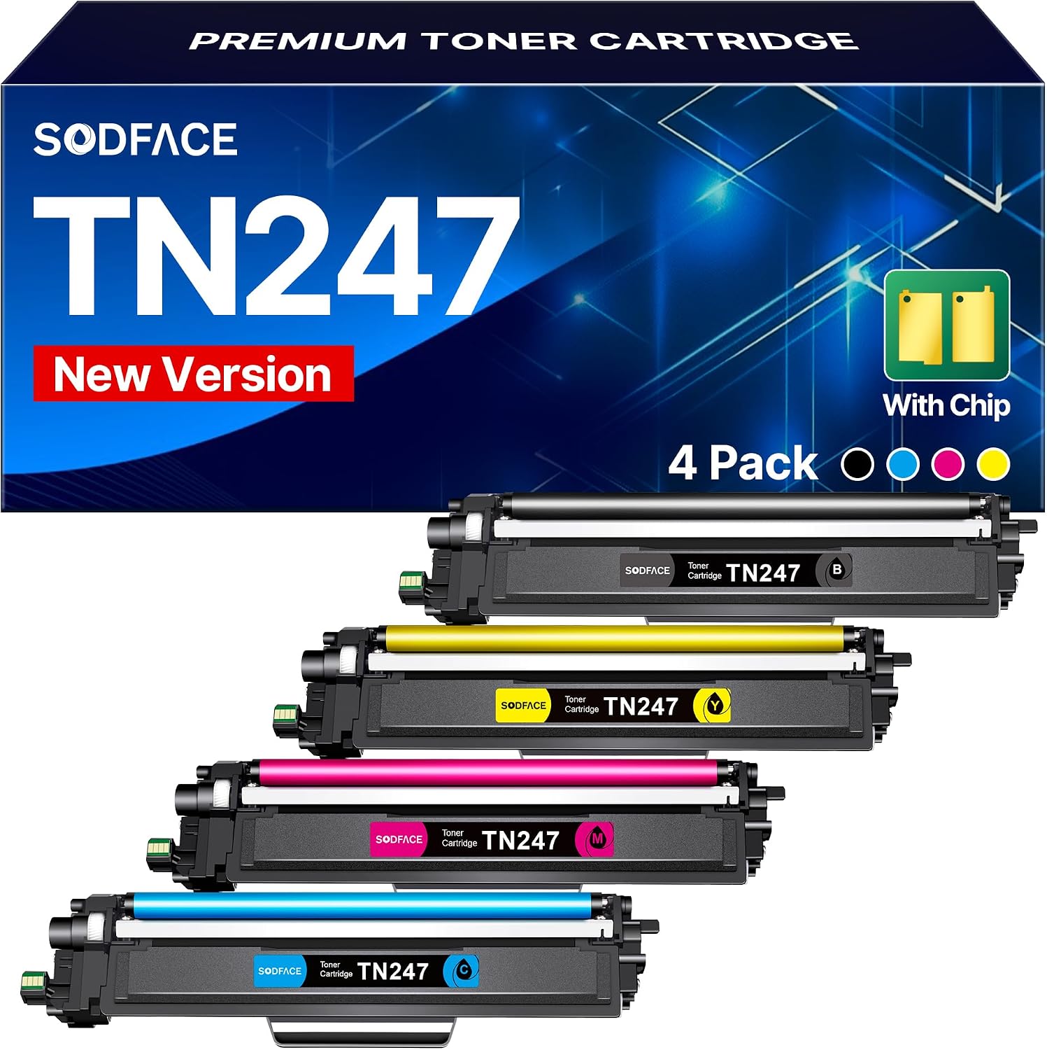 SODFACE TN247 TN-243cmyk 4er-Pack Toner