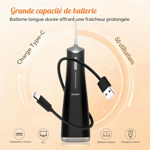 Thumbnail 5 de FlossJet Jet Dentaire Hydropulseur : Water Flosser sans fil IPX7, 4 modes, 300 ml