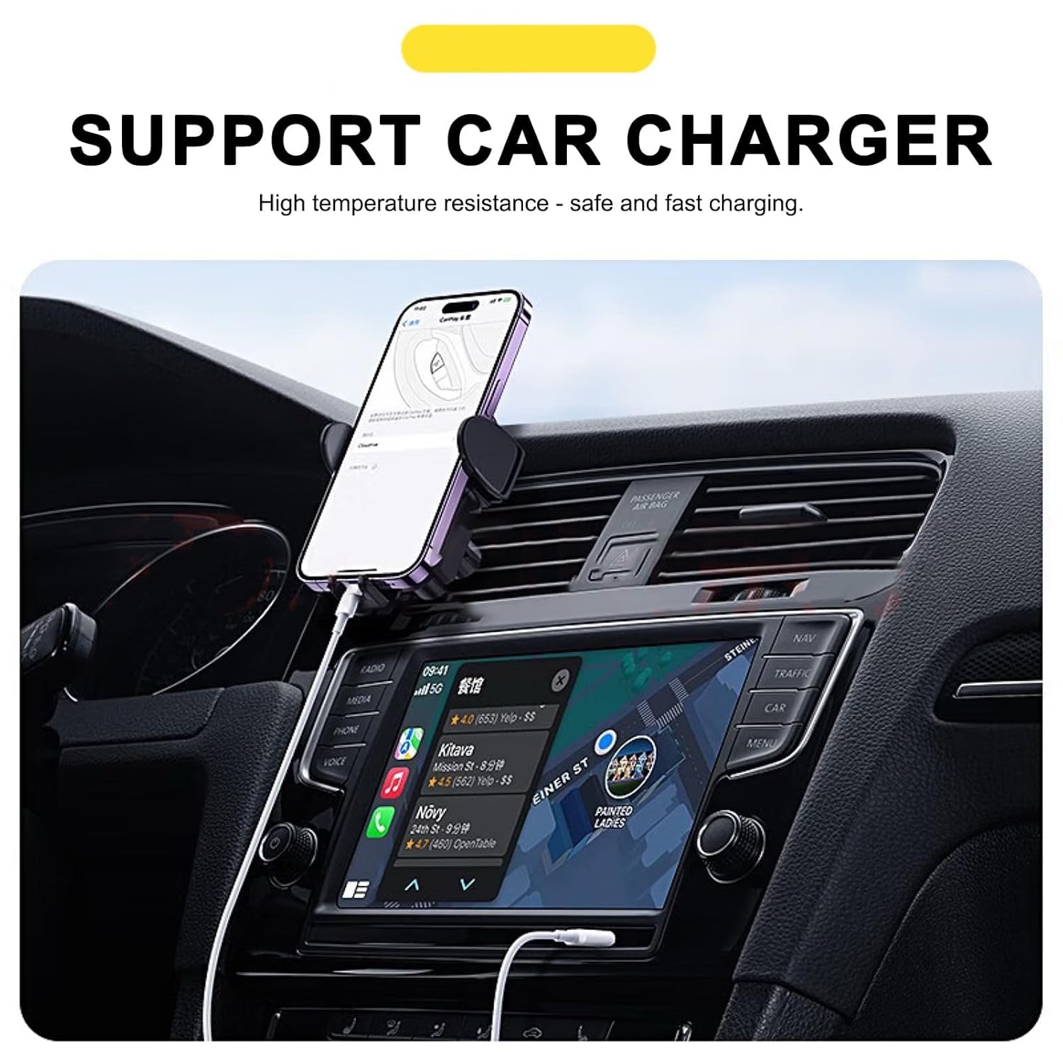 Detalle de 6FT CarPlay USB-C to USB Cable for iPhone and iPad — Durable, Fast-Charging Car Charger Cable