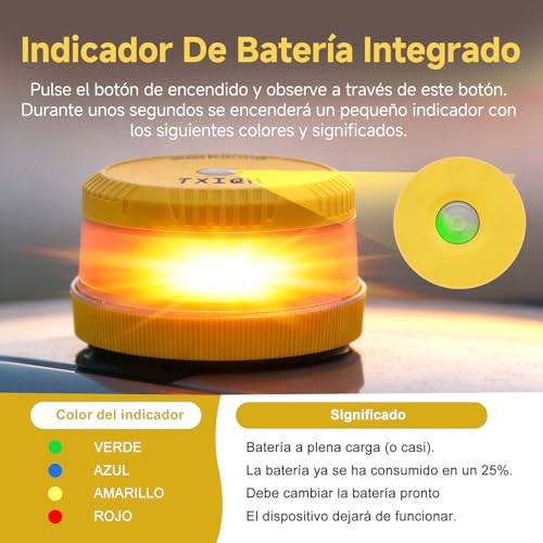 Detalle de Baliza V16 homologada DGT XILANHUA MOD100 PLUS LED con geolocalización y conexión DGT 3.0