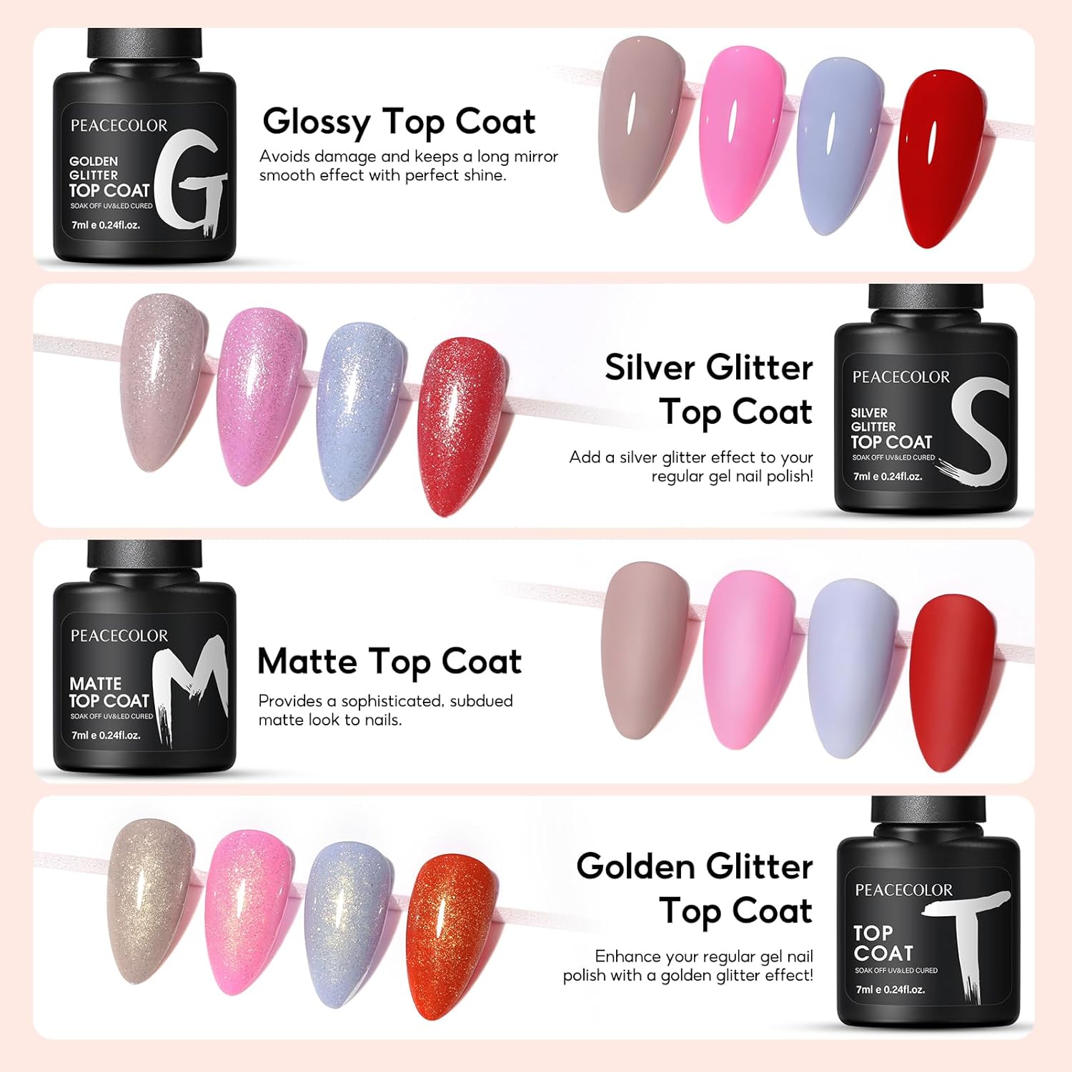 Thumbnail 5 de PEACECOLOR 25PCS UV Nagellack Set 7 ml đź’…