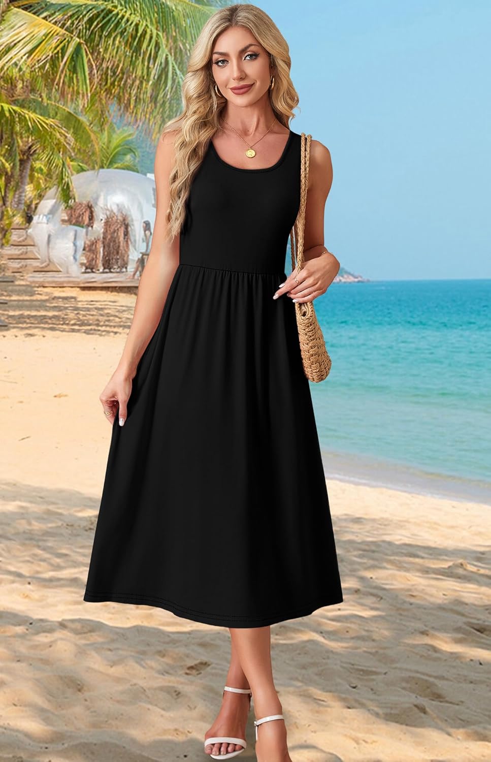 Thumbnail 2 de WIHOLL Summer Dresses for Women Flowy Casual Midi Dress with Pockets