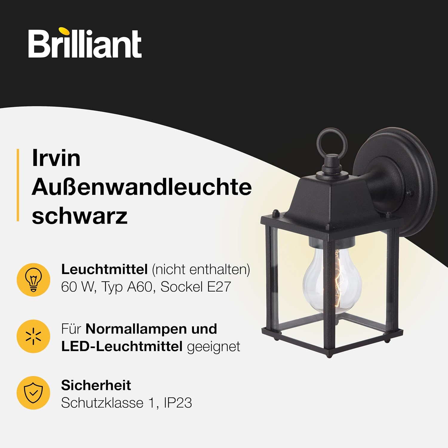 Detalle 2 de Brilliant Lampada per esterni IP23 nero 🌧