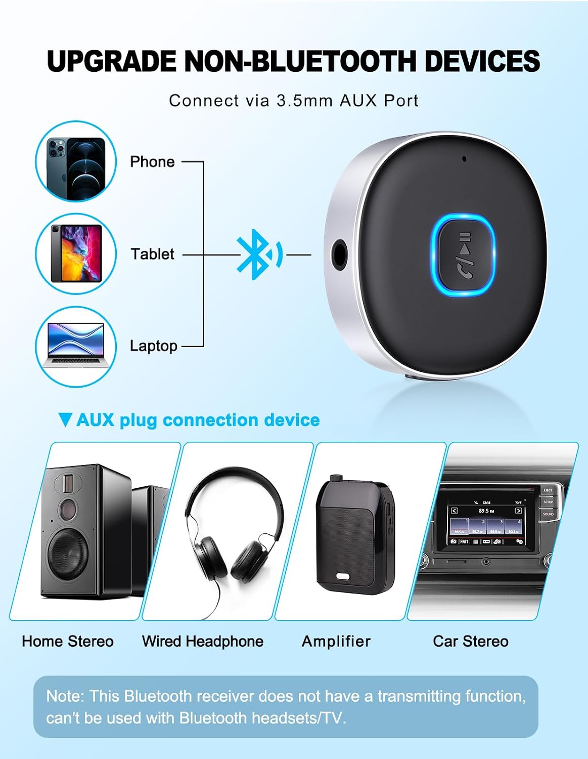 Thumbnail 2 de Mohard Car Bluetooth AUX Adapter: Mini 5.3 Receiver for Hassle-Free Wireless Audio