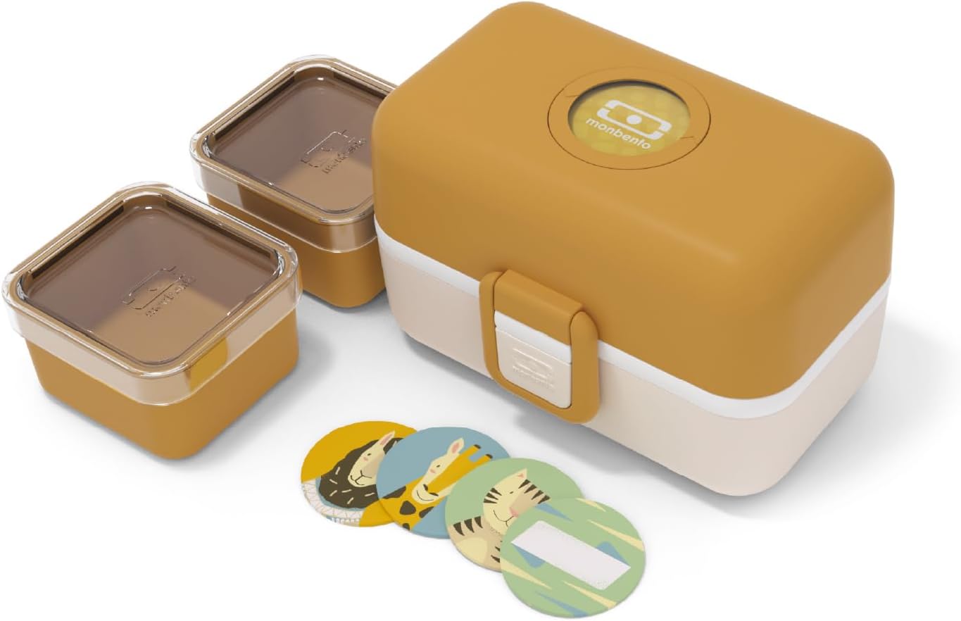 Thumbnail 1 de monbento MB Tresor Infinity – Lunch box enfant à 3 compartiments (bleu, sans BPA) pour l’école