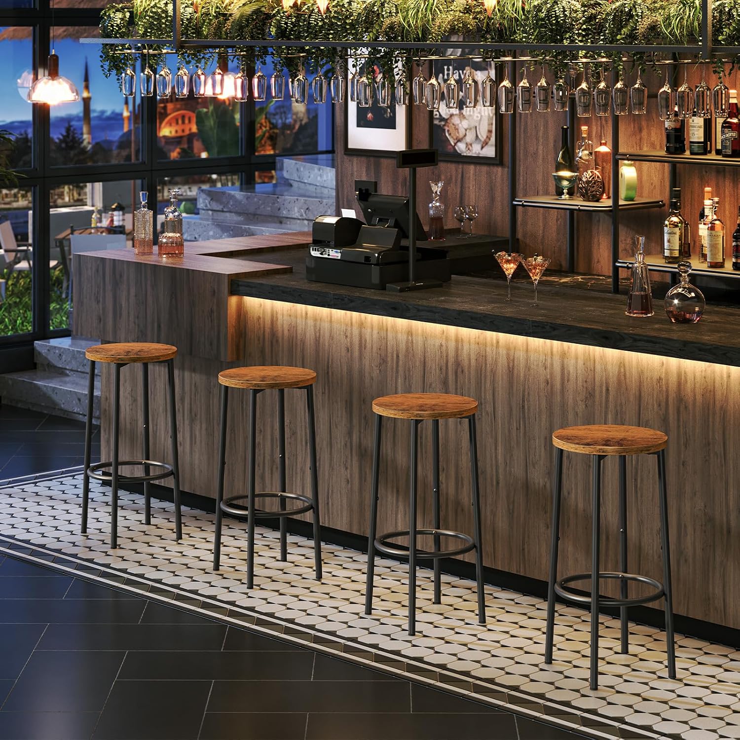 Detalle 2 de HOOBRO sgabelli da bar 4 pezzi