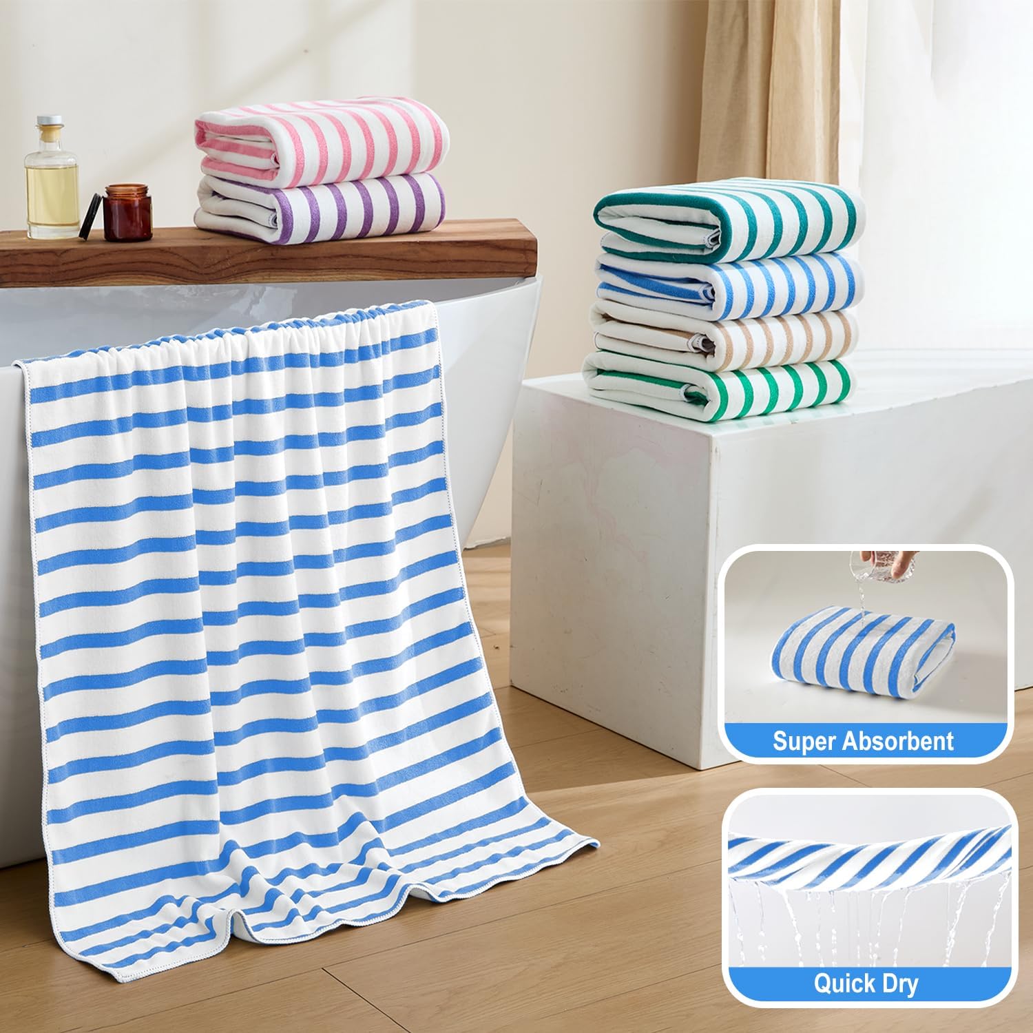 Thumbnail 3 de JML Beach Towels Microfiber 4-Pack 30" x 60" 🏖