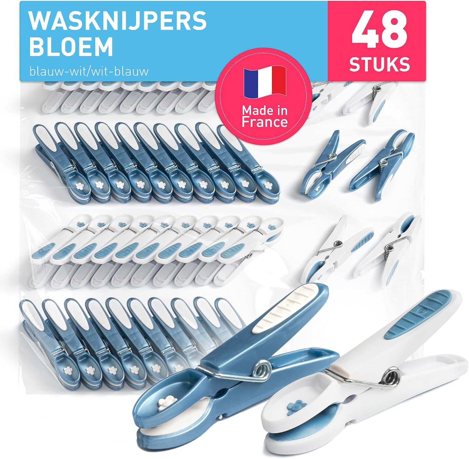 Detalle de culiclean ISCHOCCWK01MC2048 bloem-wasknijpers, 48 stuks, UV-bestendig