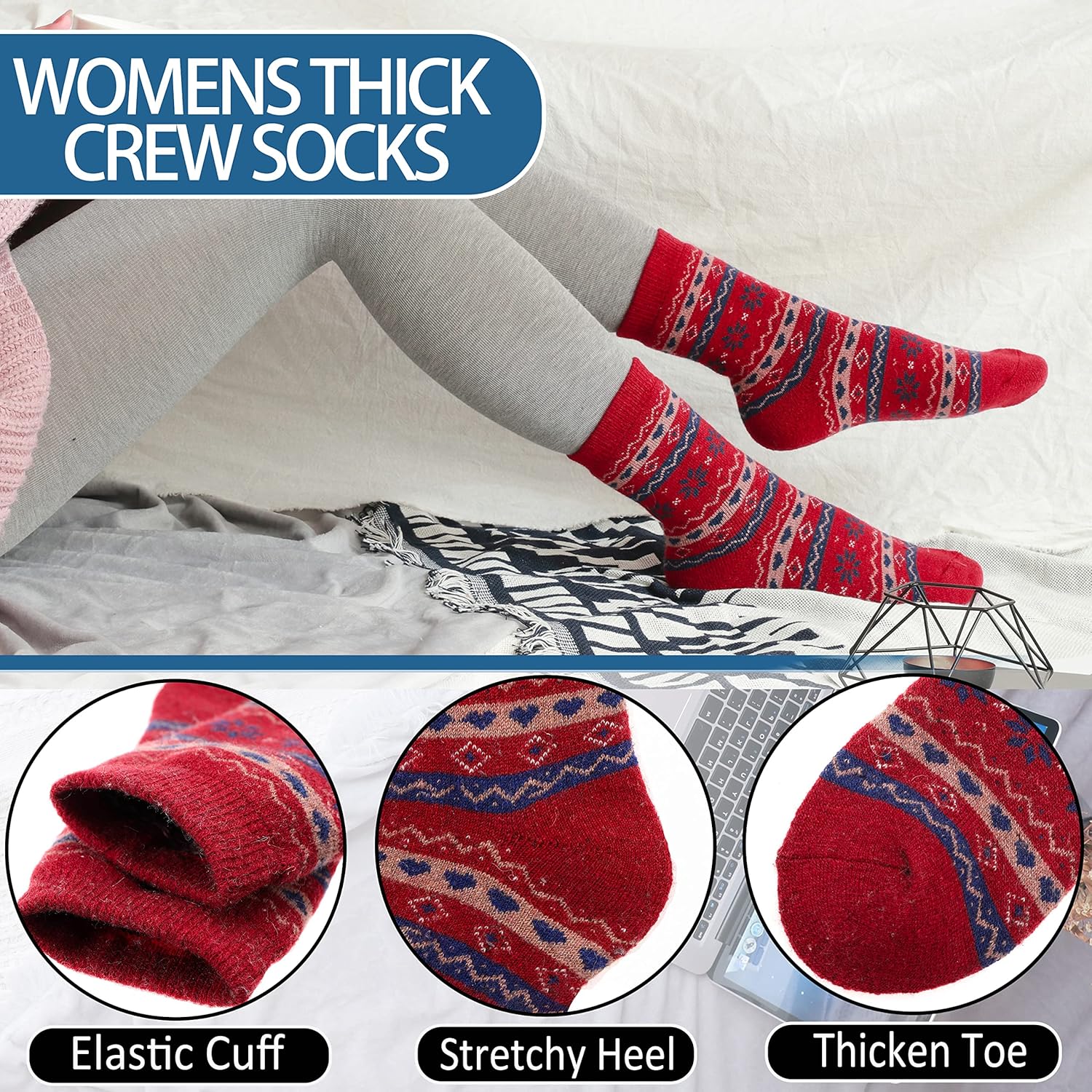 Thumbnail 3 de EBMORE Merino Wool Socks 5 Pairs