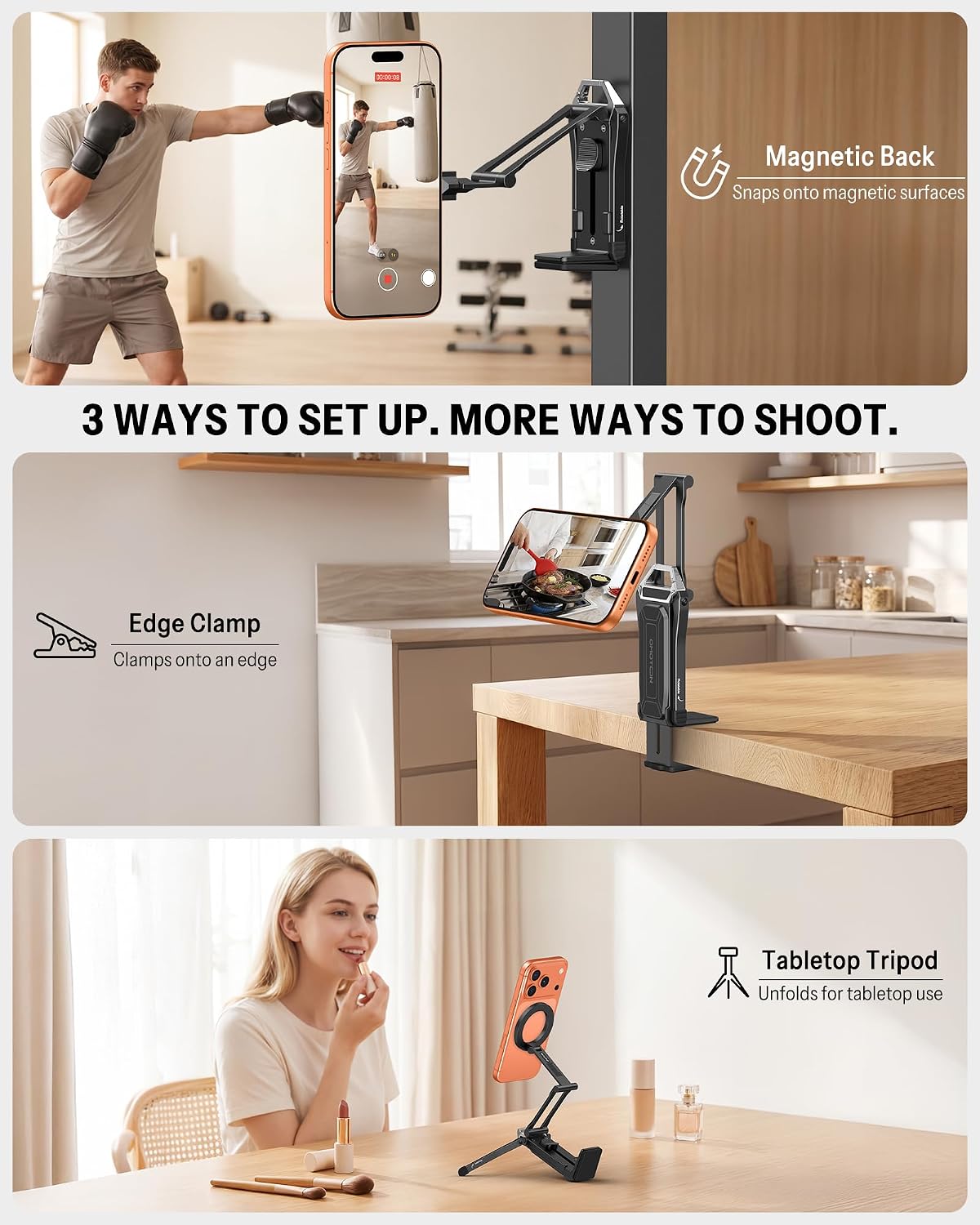 Detalle 2 de OMOTON TP02 MagSafe Aluminum Phone Tripod 158g