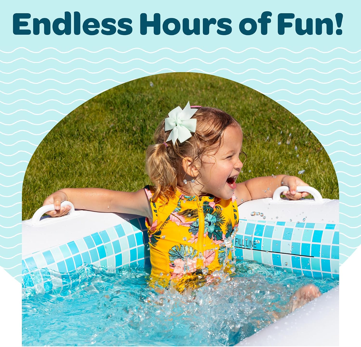 Detalle de 3-in-1 Premium Inflatable Kiddie Pool, Ball Pit & Tanning Pool by Grip-A-Pool