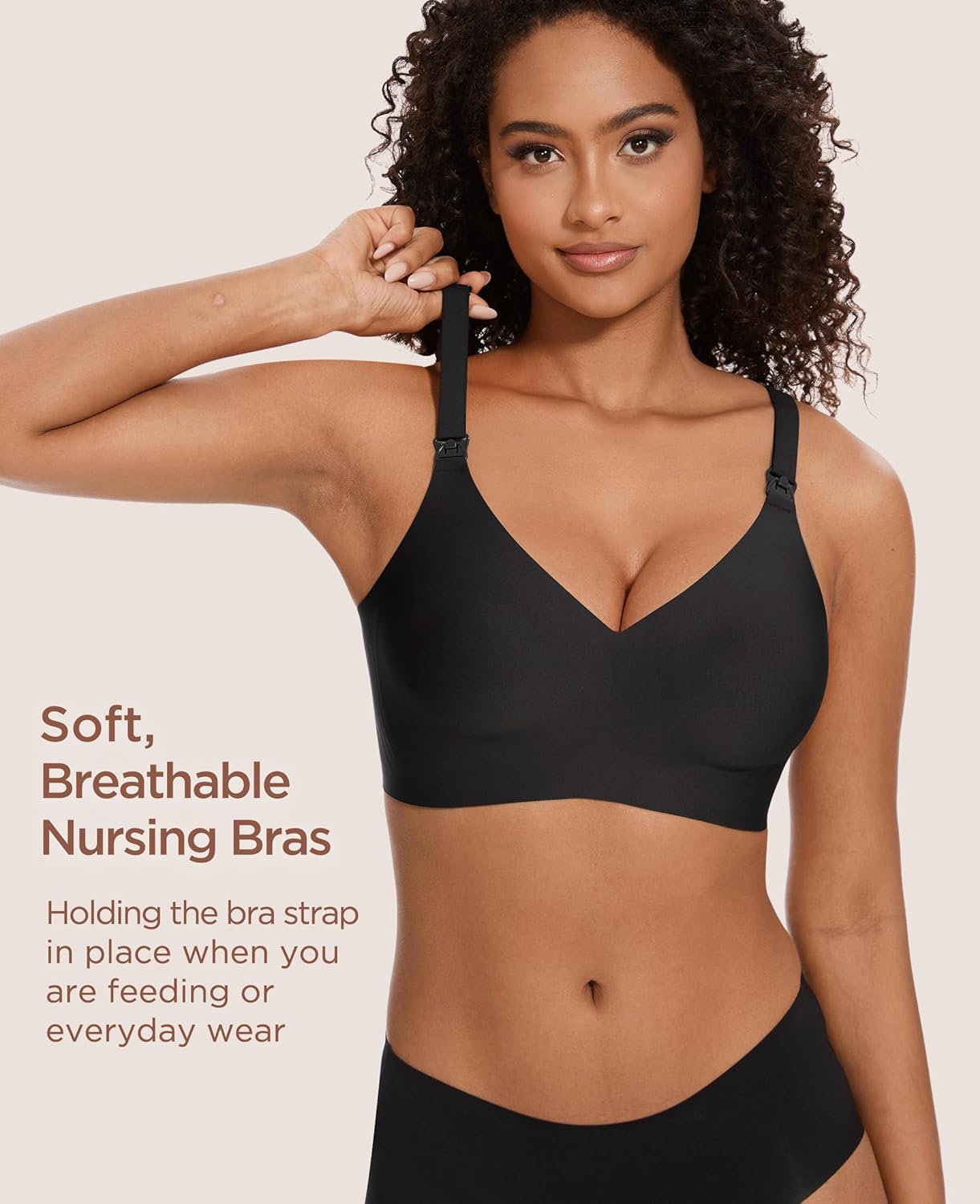 Detalle de HBselect Nursing Bras for Breastfeeding: Seamless Wireless Maternity Bralette