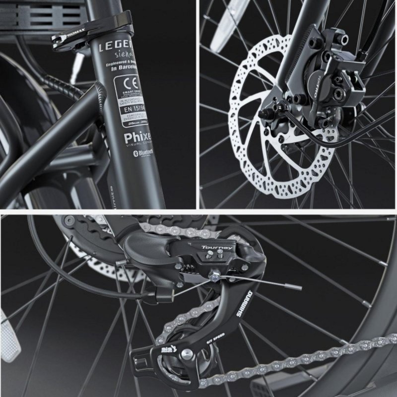 Detalle 2 de Legend Siena 24" plegable: bicicleta eléctrica de aluminio con 90 km de autonomía y frenos hidráulicos