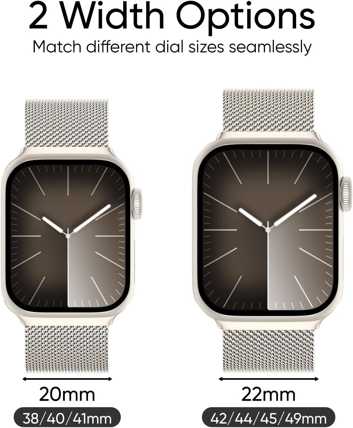 Thumbnail 2 de Metal Magnetic Stainless Steel Strap for Apple Watch (38–49mm) — Dual Magnet Band for Series 1 to 11, SE & Ultra