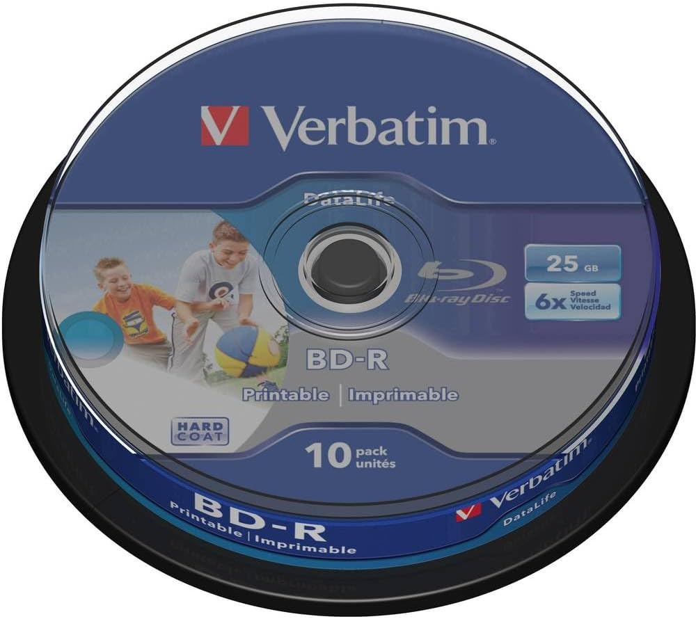 Detalle de Verbatim 43738 płyty BD-R 25 GB, 6x, do nadruku, 25-pak na wrzecionie