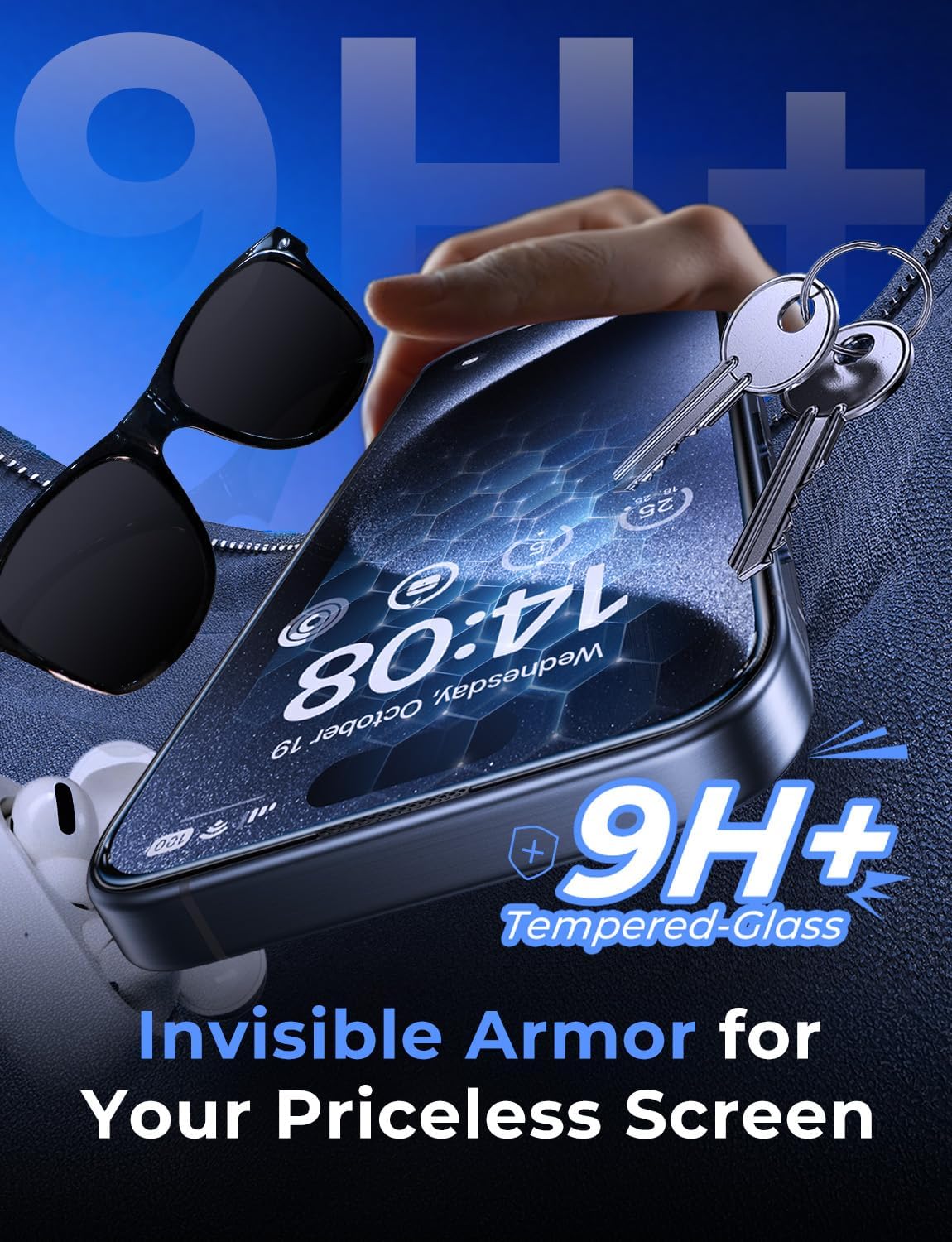 Thumbnail 3 de MAGIC JOHN iPhone 15 Pro Screen Protector 2-Pack