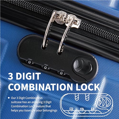 Detalle de FLYMAX 29" Large Suitcase 4 Wheel Lightweight ABS Hard Shell with 100 Litre Capacity and 3‑Digit Lock