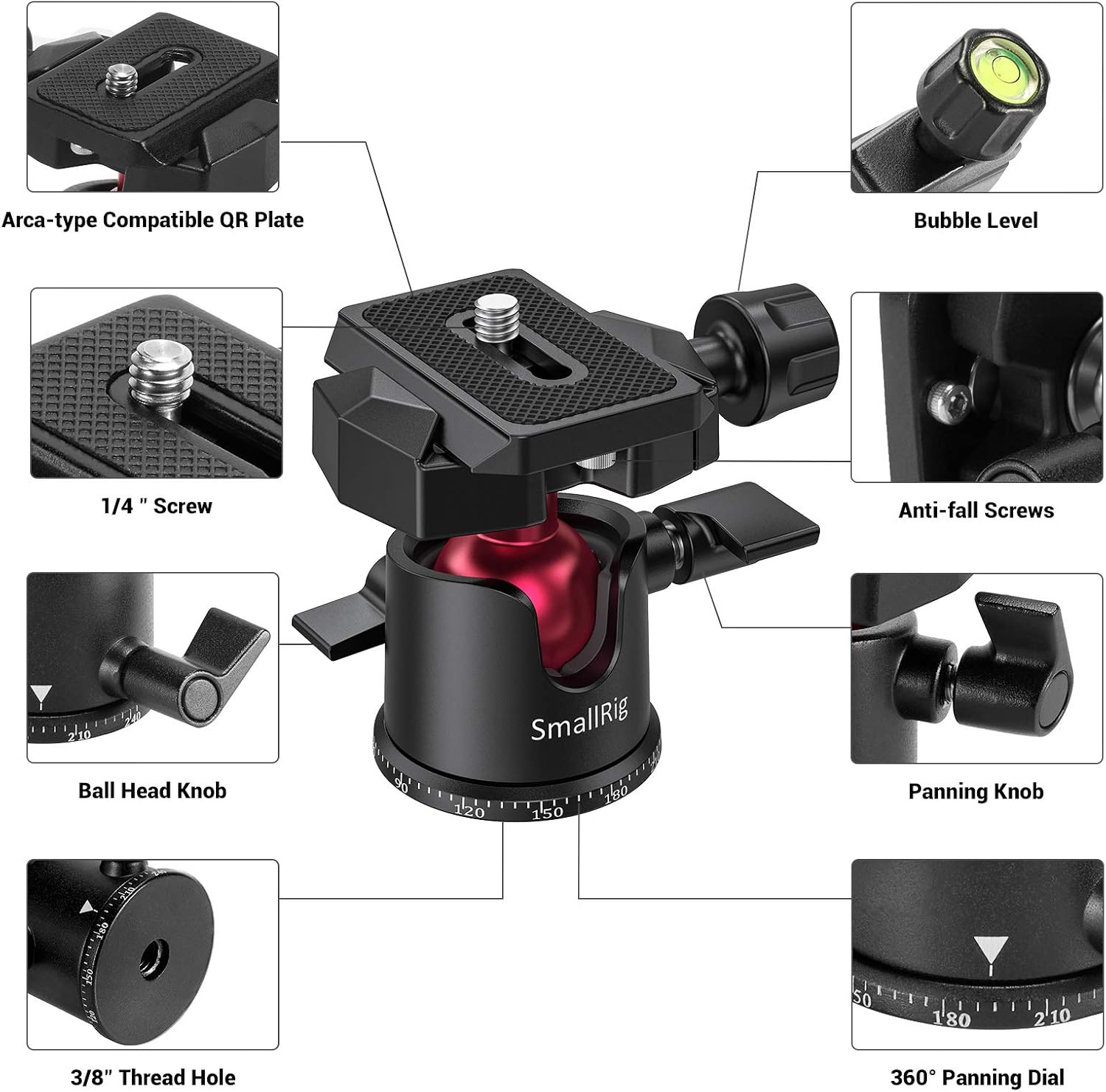 Detalle 2 de SMALLRIG BUT2665 mini ball head 2 kg