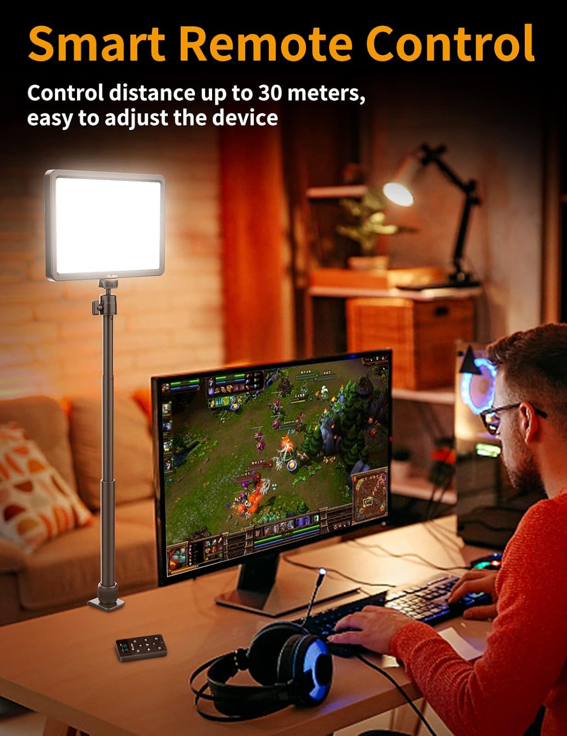 Detalle de ULANZI K20 Key Light LED Video Light with Remote Control (11" panel, 2500K–9000K, dimmable)
