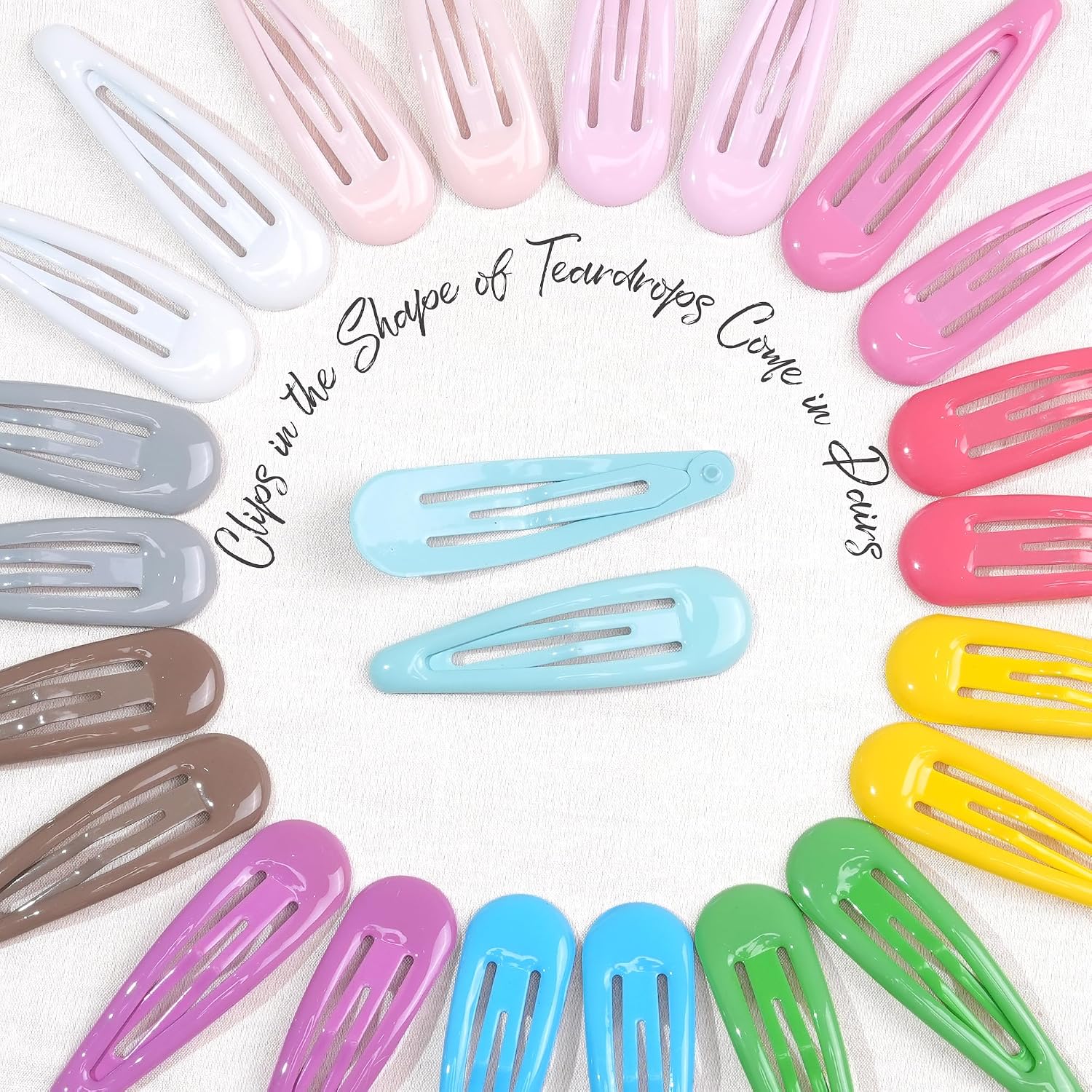 Detalle de CÉLLOT 2-Inch Metal Snap Hair Clips, 96-Piece Set in 24 Colors