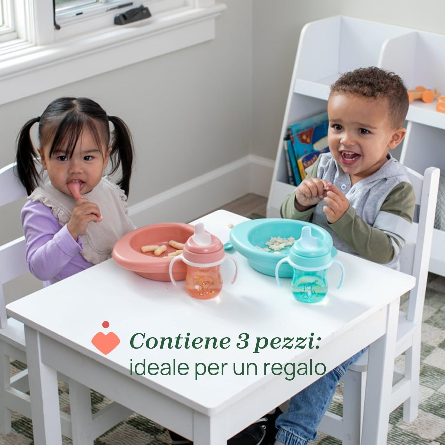 Thumbnail 5 de Chicco Set Pappa Completo 6 Mesi+: Piatto Pappacalda, Training Cup e Cucchiaio Angolato – Rosa