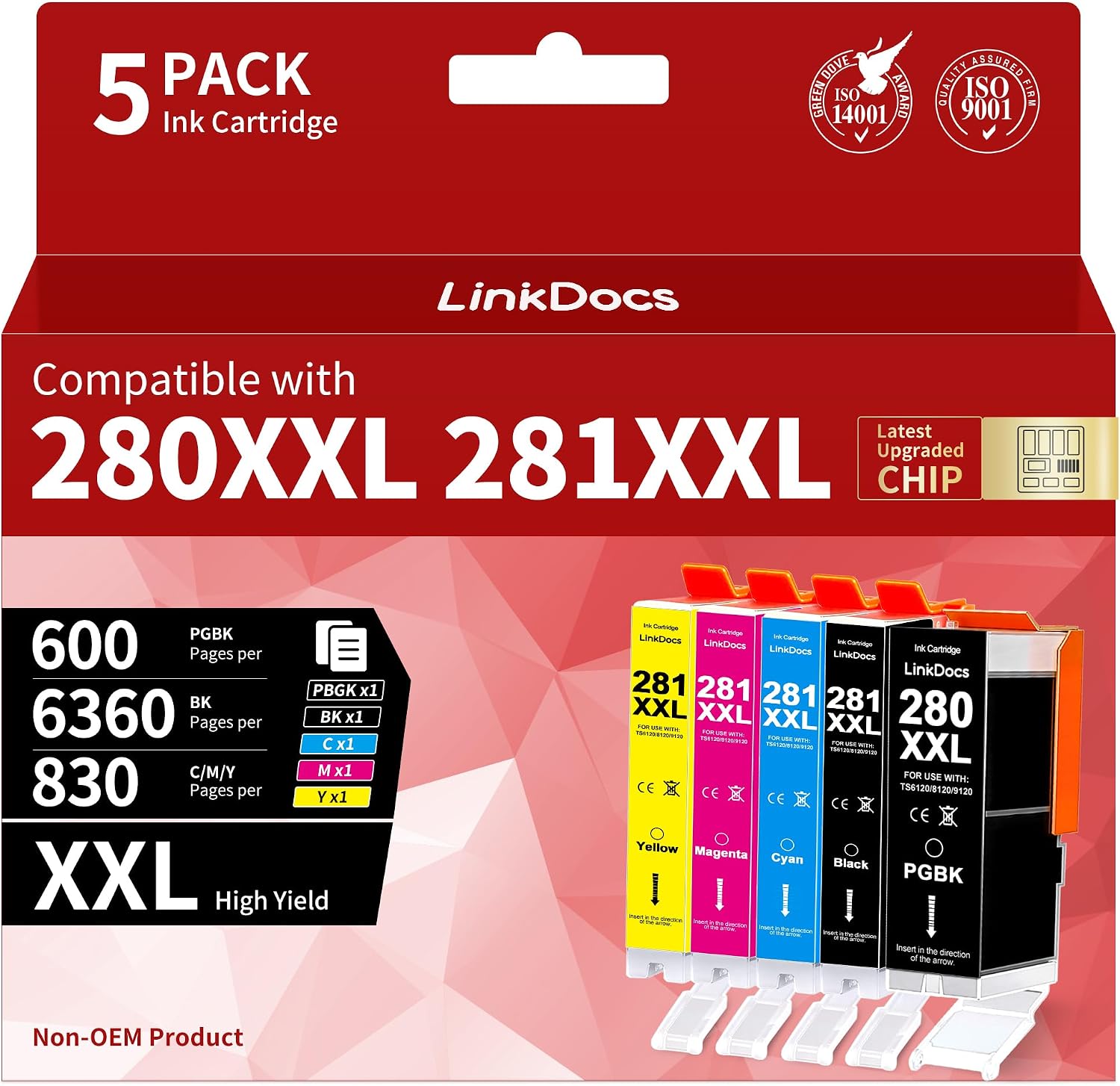 Detalle de LinkDocs Compatible Ink Cartridges 5-Pack