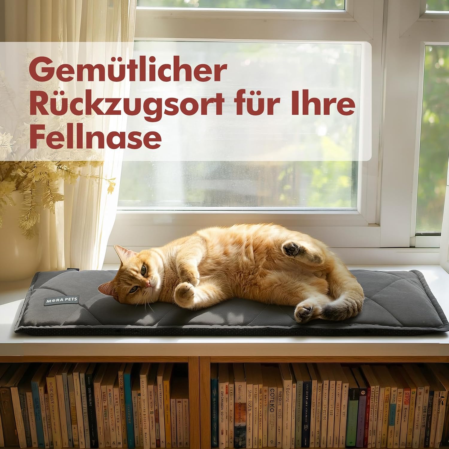 Detalle 2 de Katzen Fensterliege 90 x 28 cm 🐱