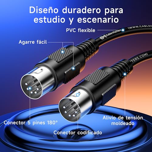 Thumbnail 4 de Cable Matters Cable DIN MIDI de 5 Pines, Pack de 2, 1,8 m