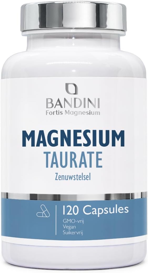 Detalle de Bandini Magnesiumtauraat 2.000 mg, 120 vegan capsules, 160 mg elementair magnesium
