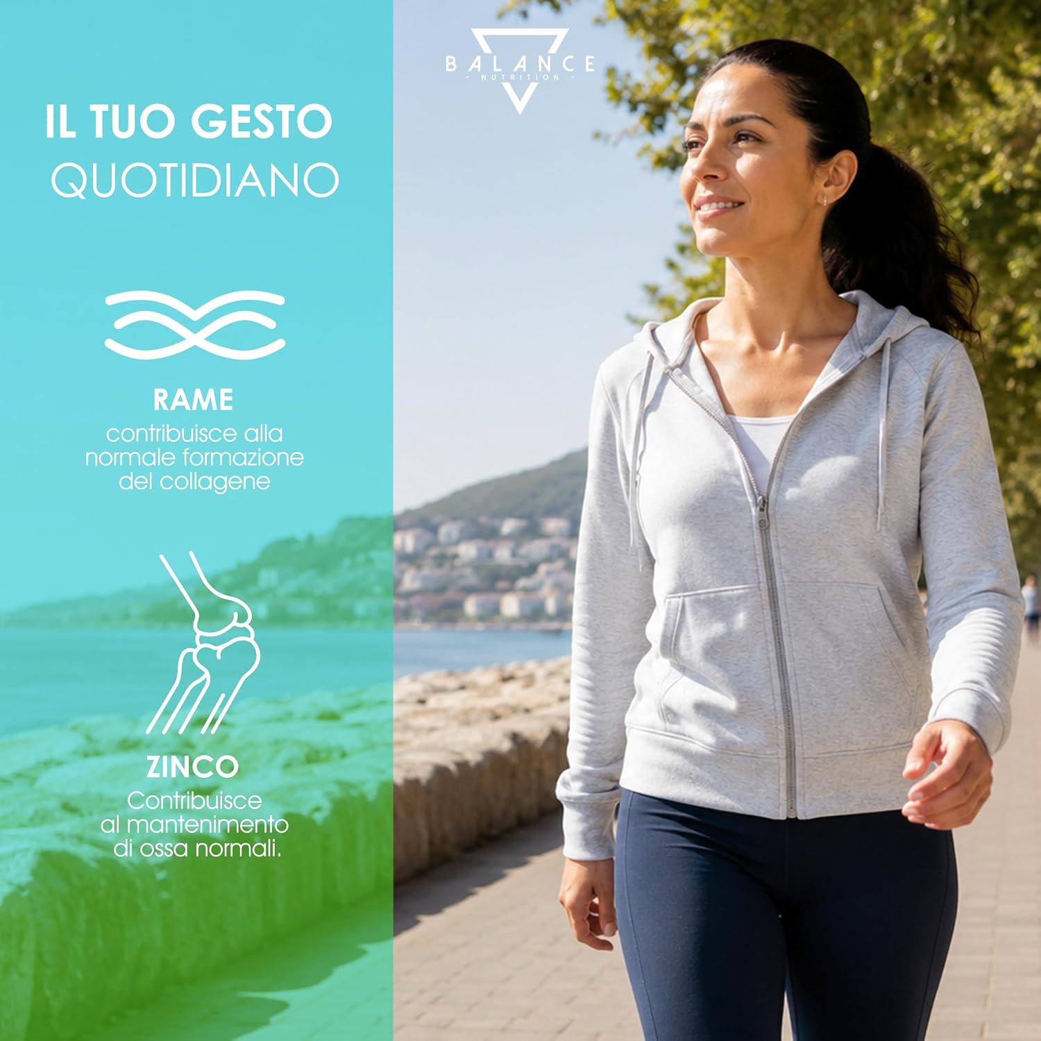 Detalle de COLLAGENE IDROLIZZATO 2000MG - 240 COMPRESSE: Collagene di Tipo 1, Acido Ialuronico e micronutrienti per la pelle e i tessuti