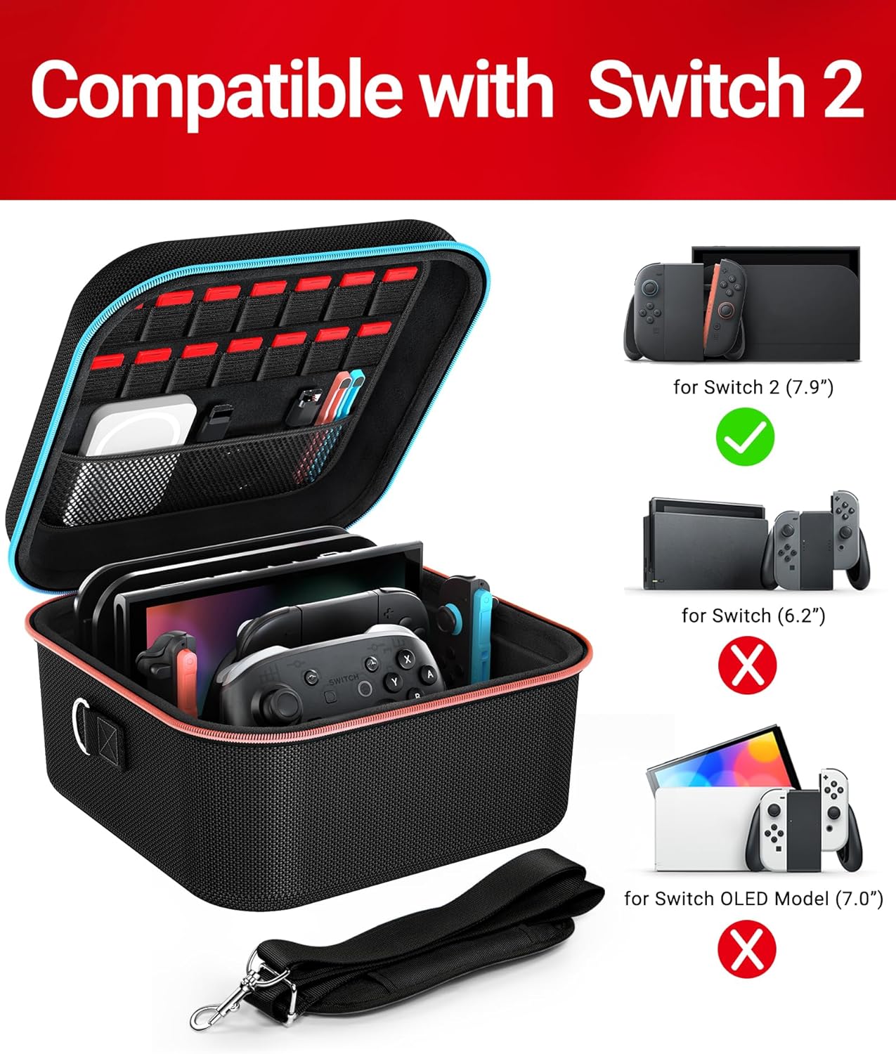 Detalle 2 de ivoler Switch 2 case 14 game cartridges