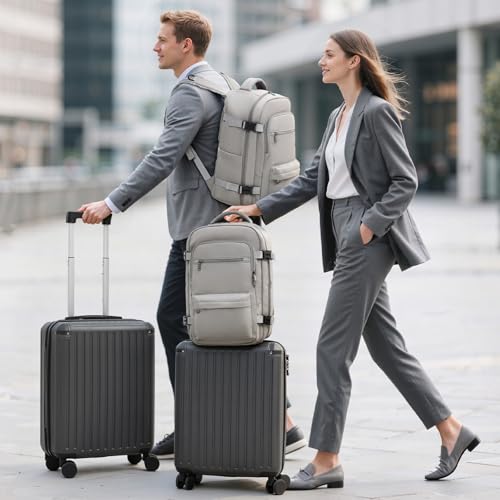 Thumbnail 6 de COOLIFE set de maleta de cabina y mochila de negocios TSA para avión (55 x 40 x 20 cm) compatible con Ryanair